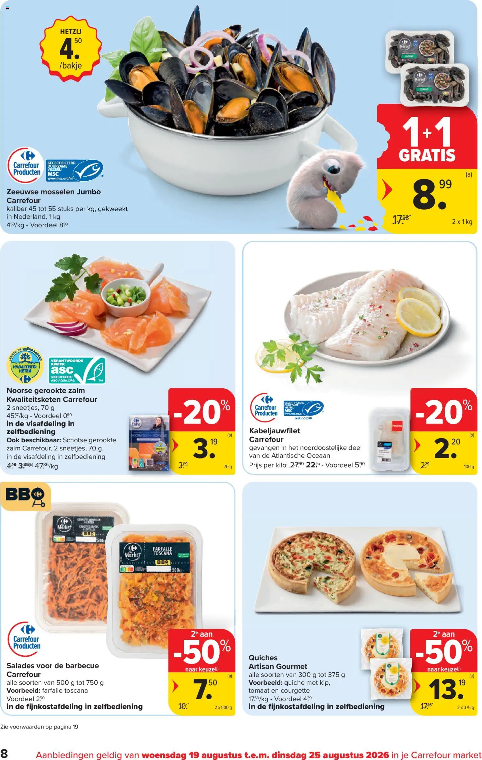 {H1} | Pagina: 8 | Producten: Zalm, Gerookte zalm, Tomaat, Wortelen