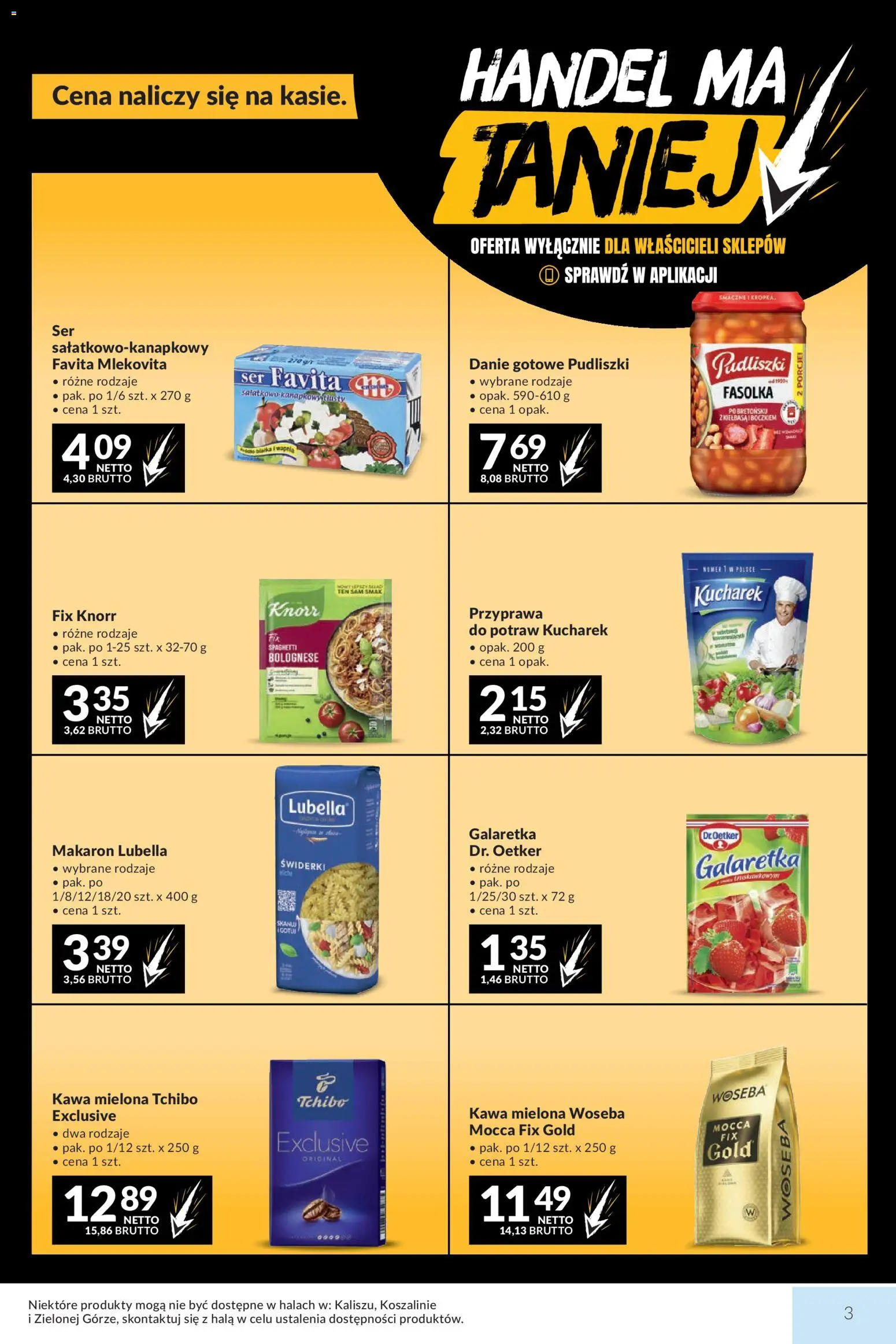 Makro gazetka od 13.10.2026 | Strona: 3 | Produkty: Spaghetti, Ser favita, Ser, Kawa