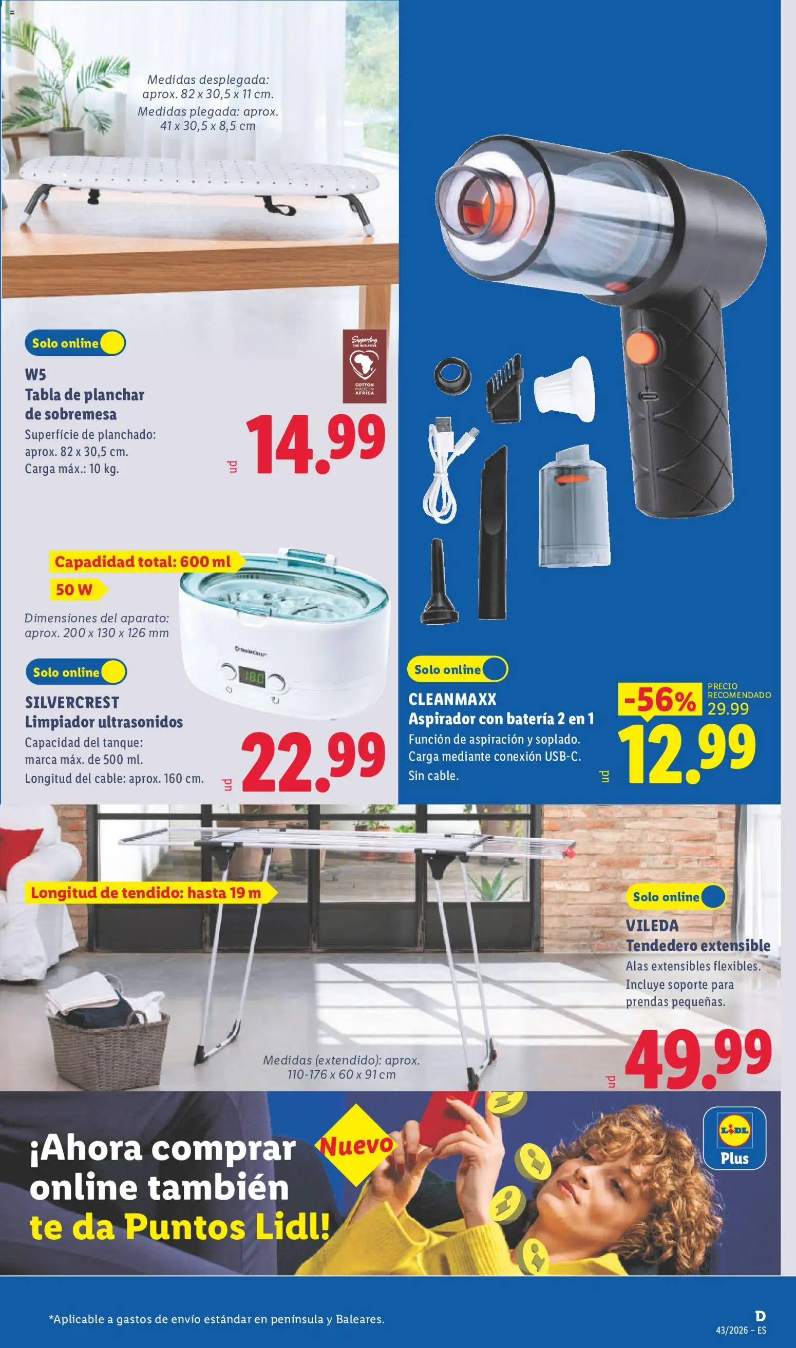 Lidl folleto de bazar │ válido desde el 19/10/2026 | Página: 3 | Productos: Té, Tendedero, Cable, Aspirador