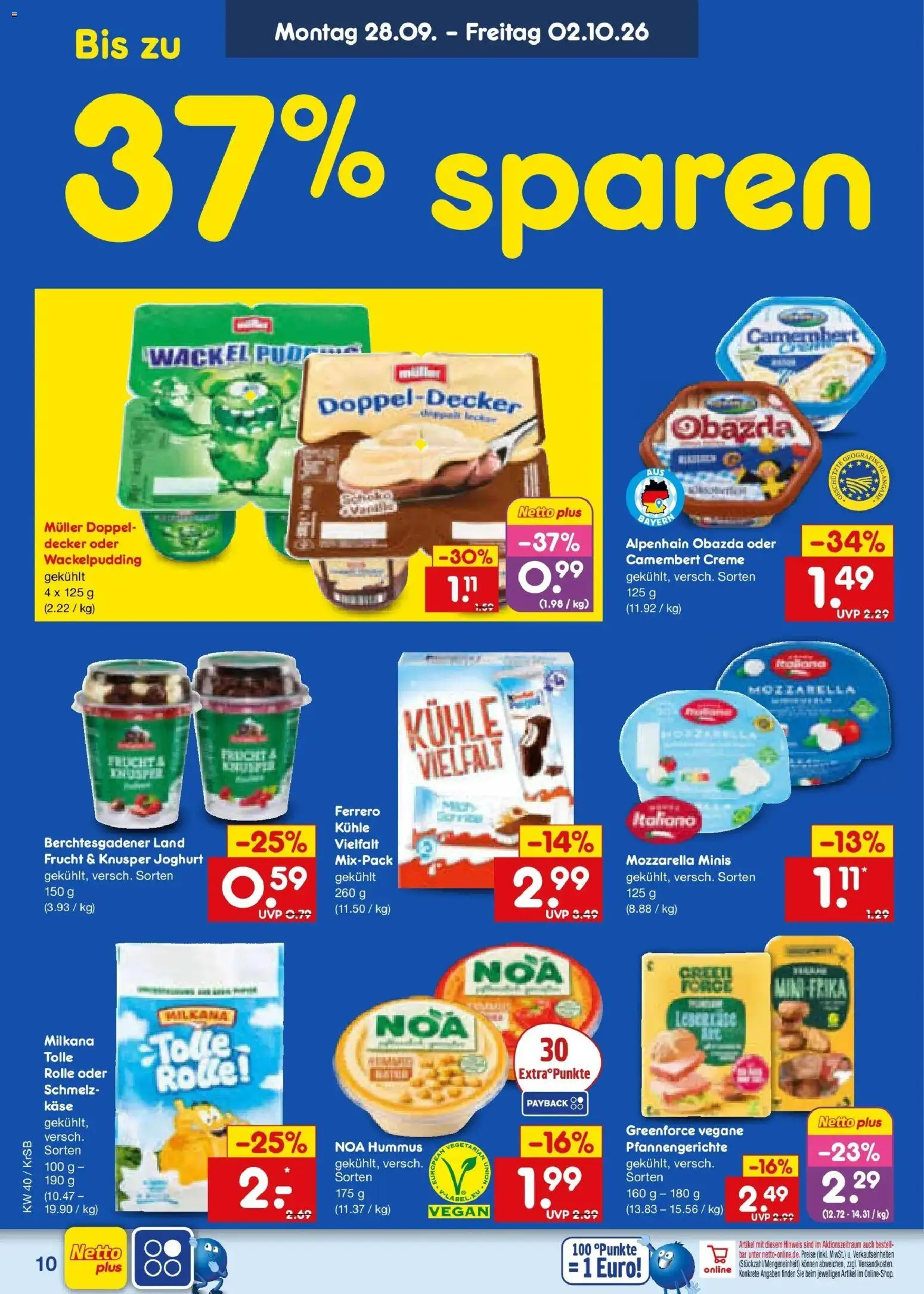 Netto Marken-Discount Prospekt Jüchen – gültig ab 28.09.2026 | Seite: 14 | Produkte: Joghurt, Milkana, Mozzarella, Creme