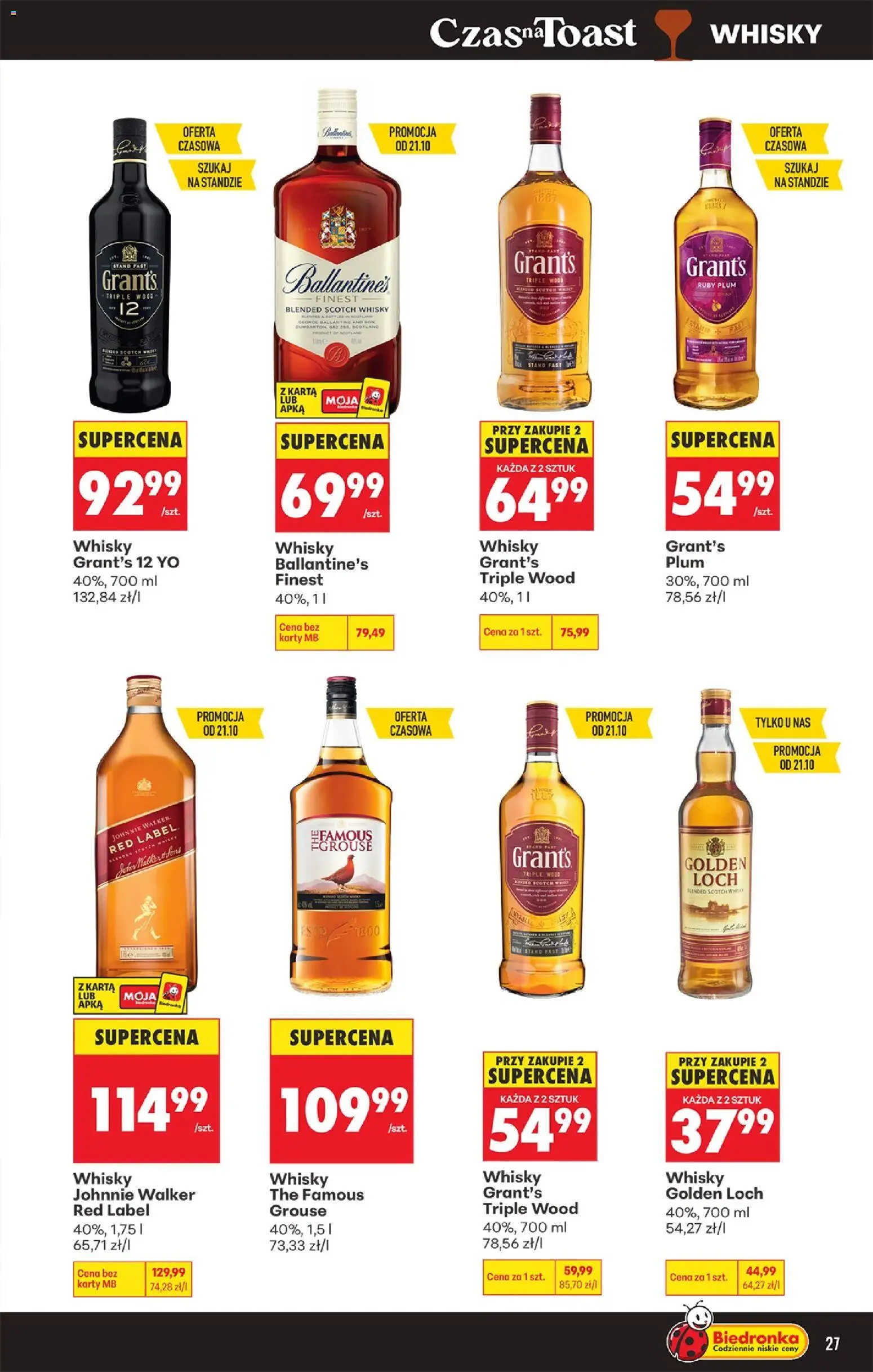 Biedronka Polsko leták - Czas na toast od 19.10.2026 | Strana: 29 | Produkty: Finest, Whisky, Ballantine's, Karty