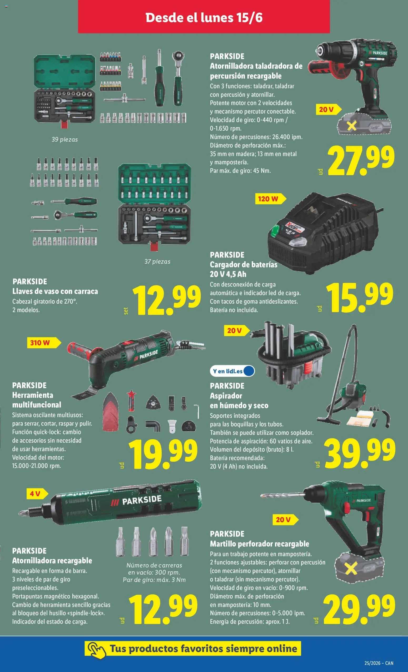 Lidl folleto de bazar Canarias │ válido desde el 15.06.2026 | Página: 11 | Productos: Tacos, Aspirador, Batería