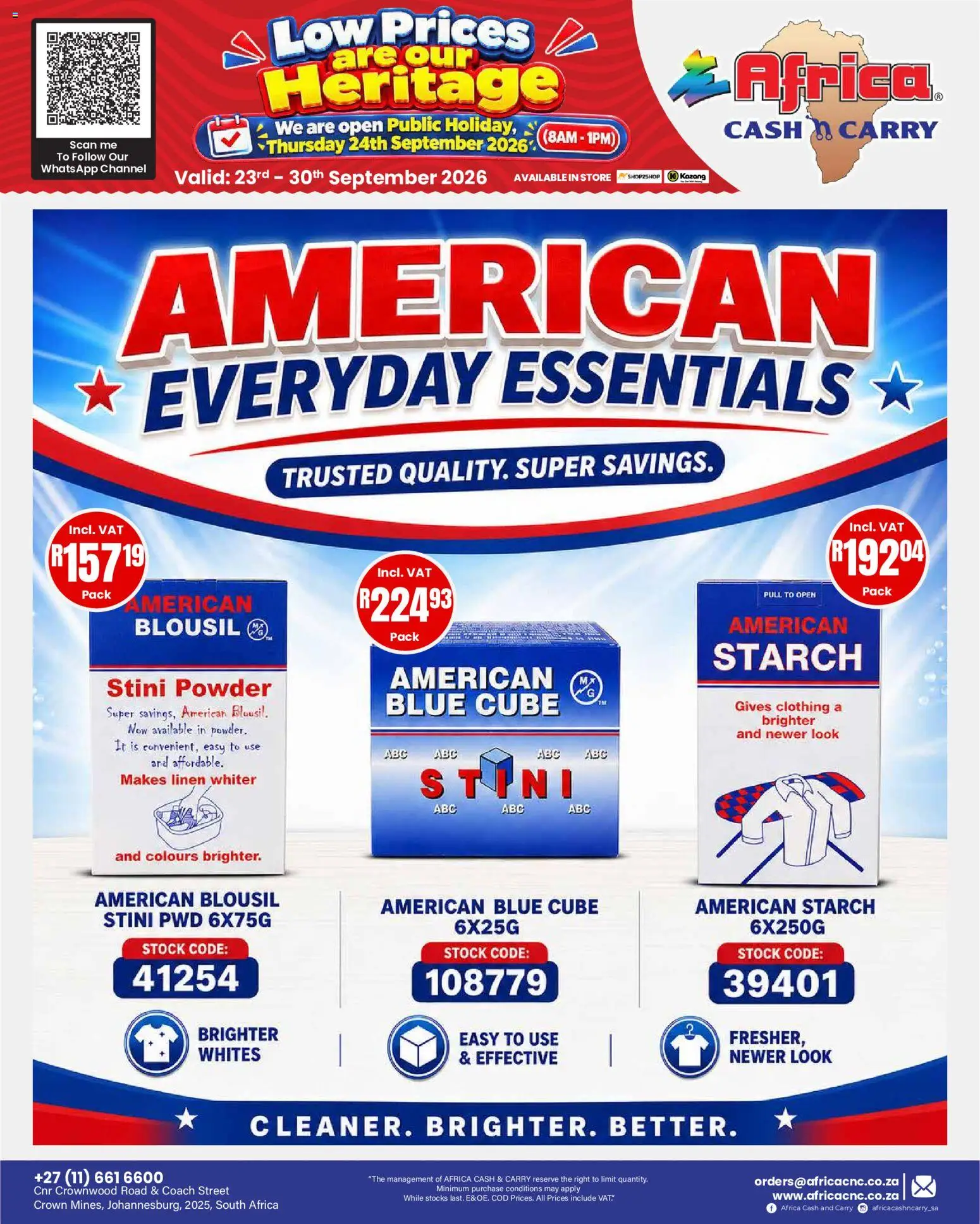 New Africa Cash & Carry catalogue – valid from 23/09/2026 | Page: 15 | Products: Powder, Stock