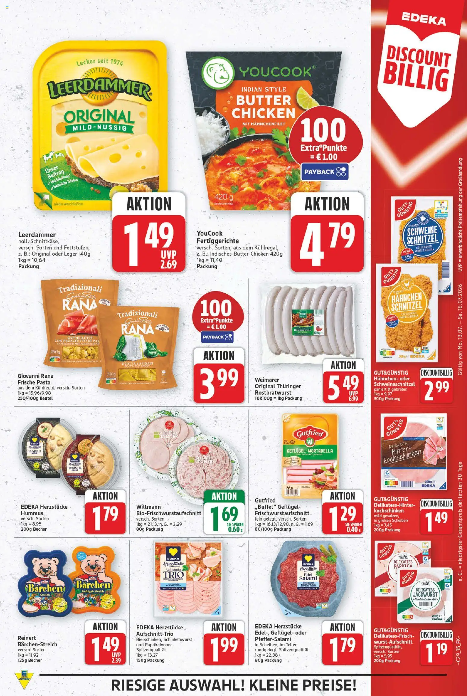 E center Prospekt – gültig ab 13.07.2026 | Seite: 15 | Produkte: Hahnchen, Youcook, Leerdammer, Fertiggerichte