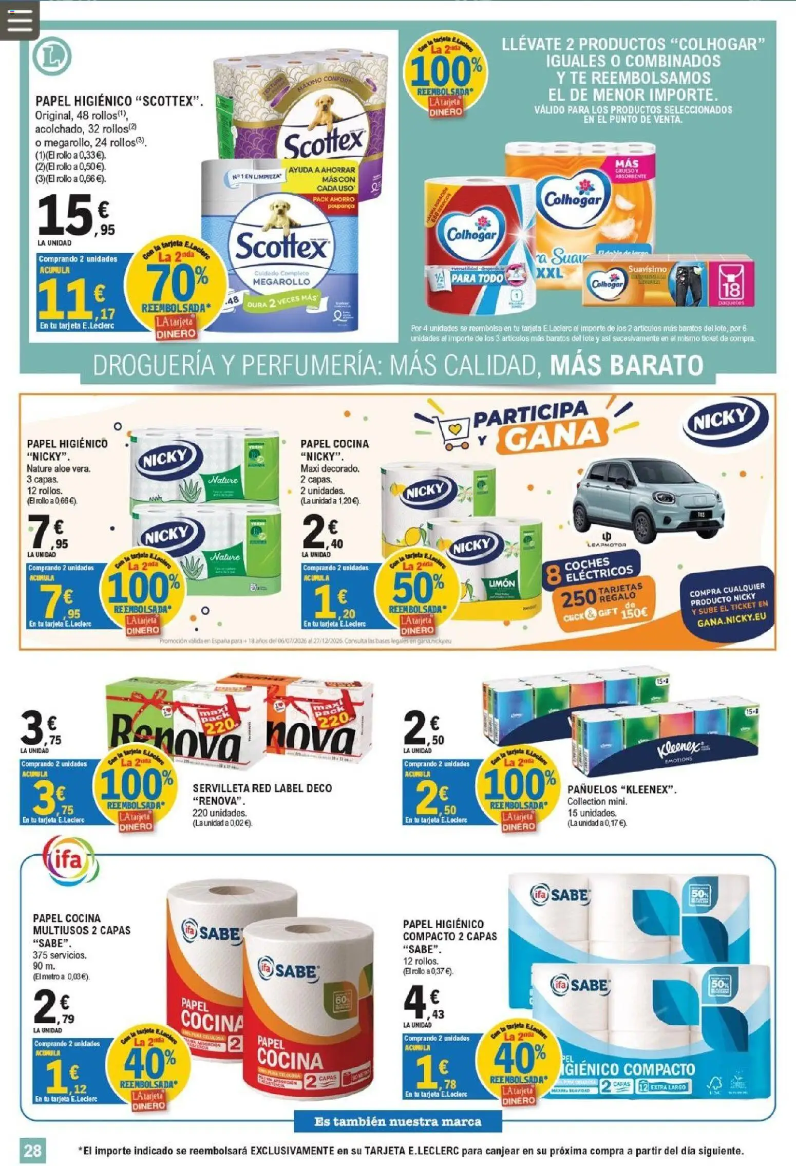 E.Leclerc Valdemoro │ válido desde el 09/09/2026 | Página: 28 | Productos: Papel higienico, Limón, Té, Cocina