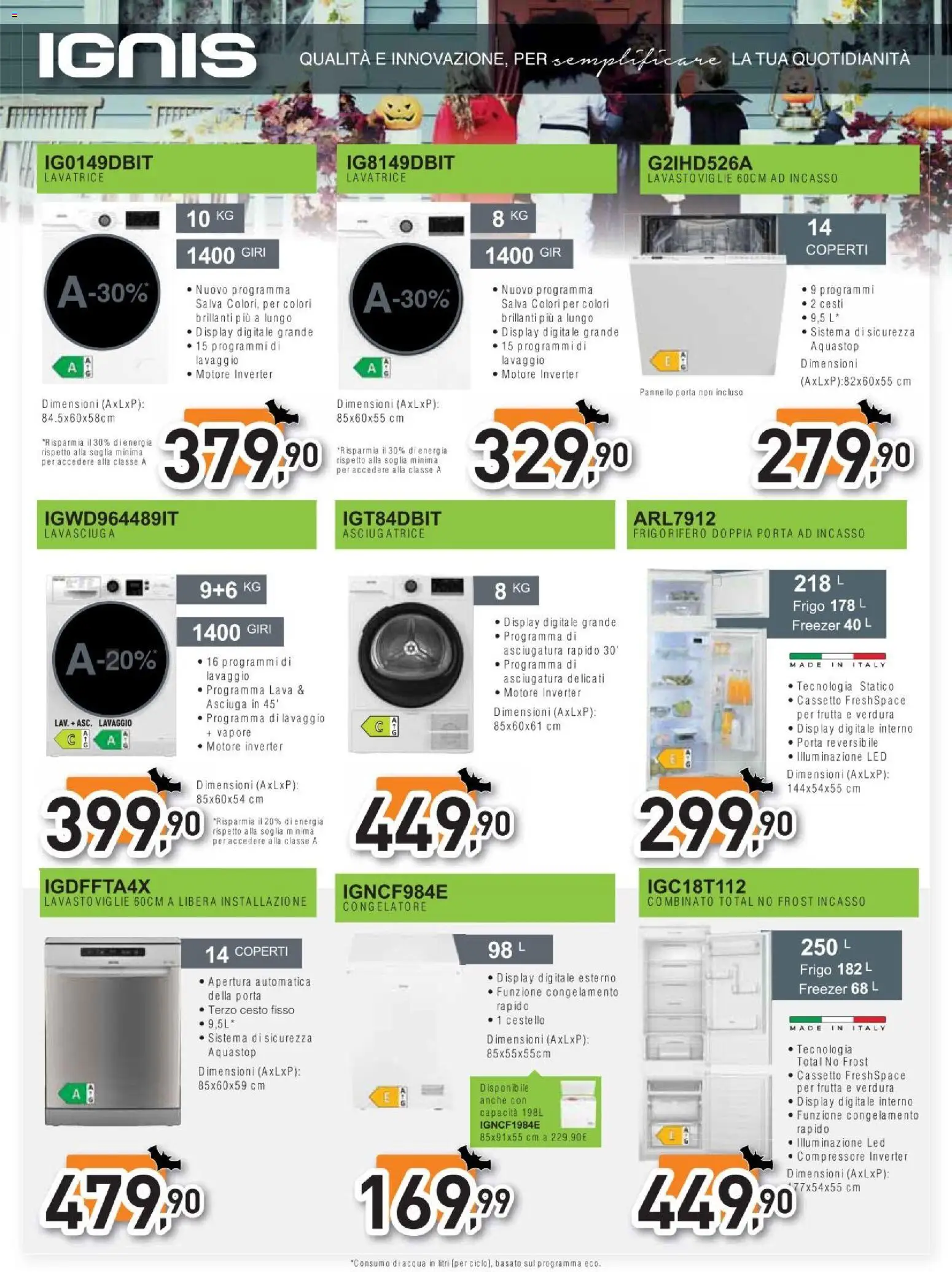 Volantino Unieuro del 30/10/2026 | Pagina: 32 | Prodotti: Compressore, Frutta, Freezer, Lavastoviglie