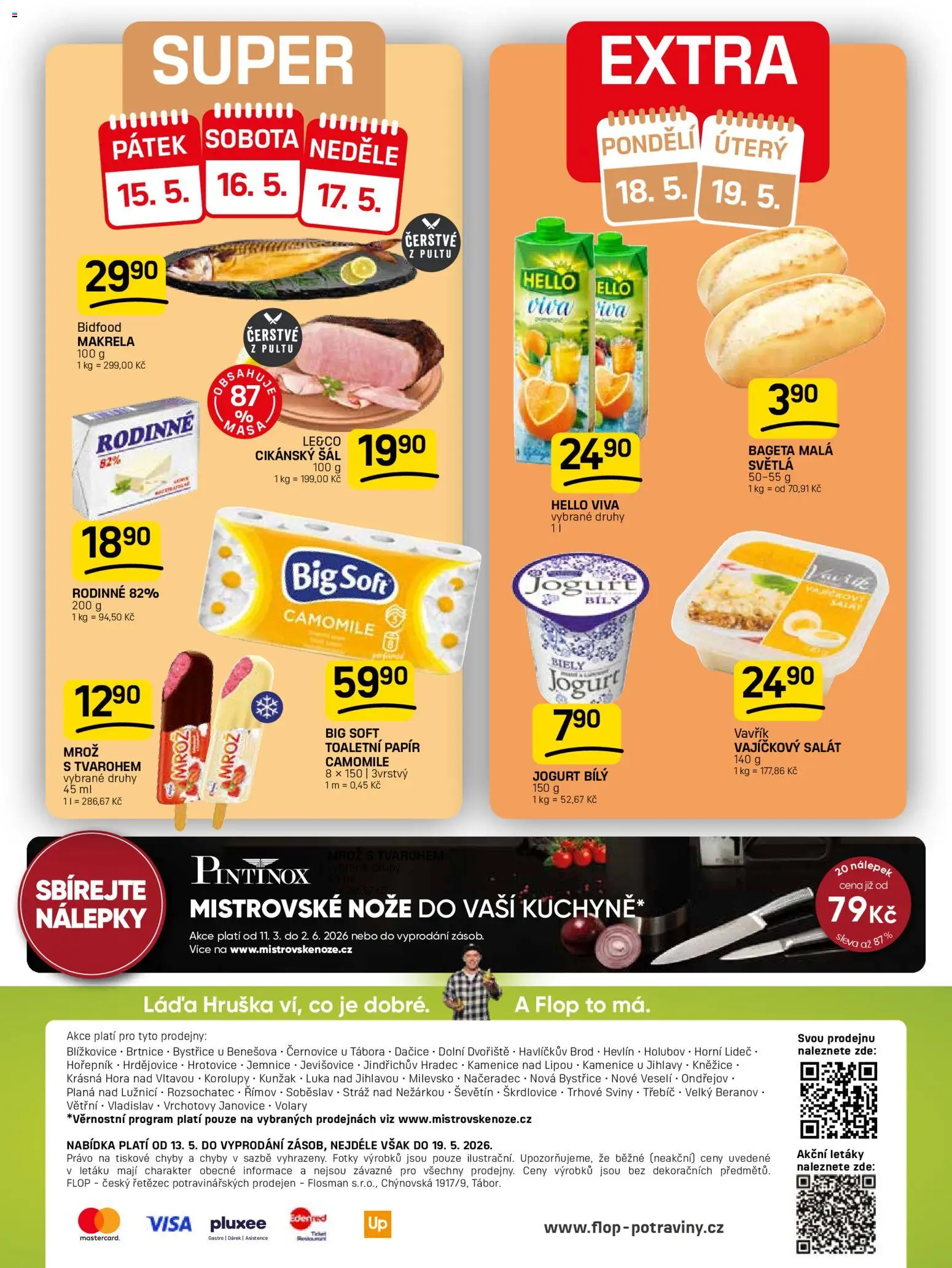 Flop leták od 13.05.2026 | Strana: 16 | Produkty: Jogurt, Salát, Nálepky, Makrela