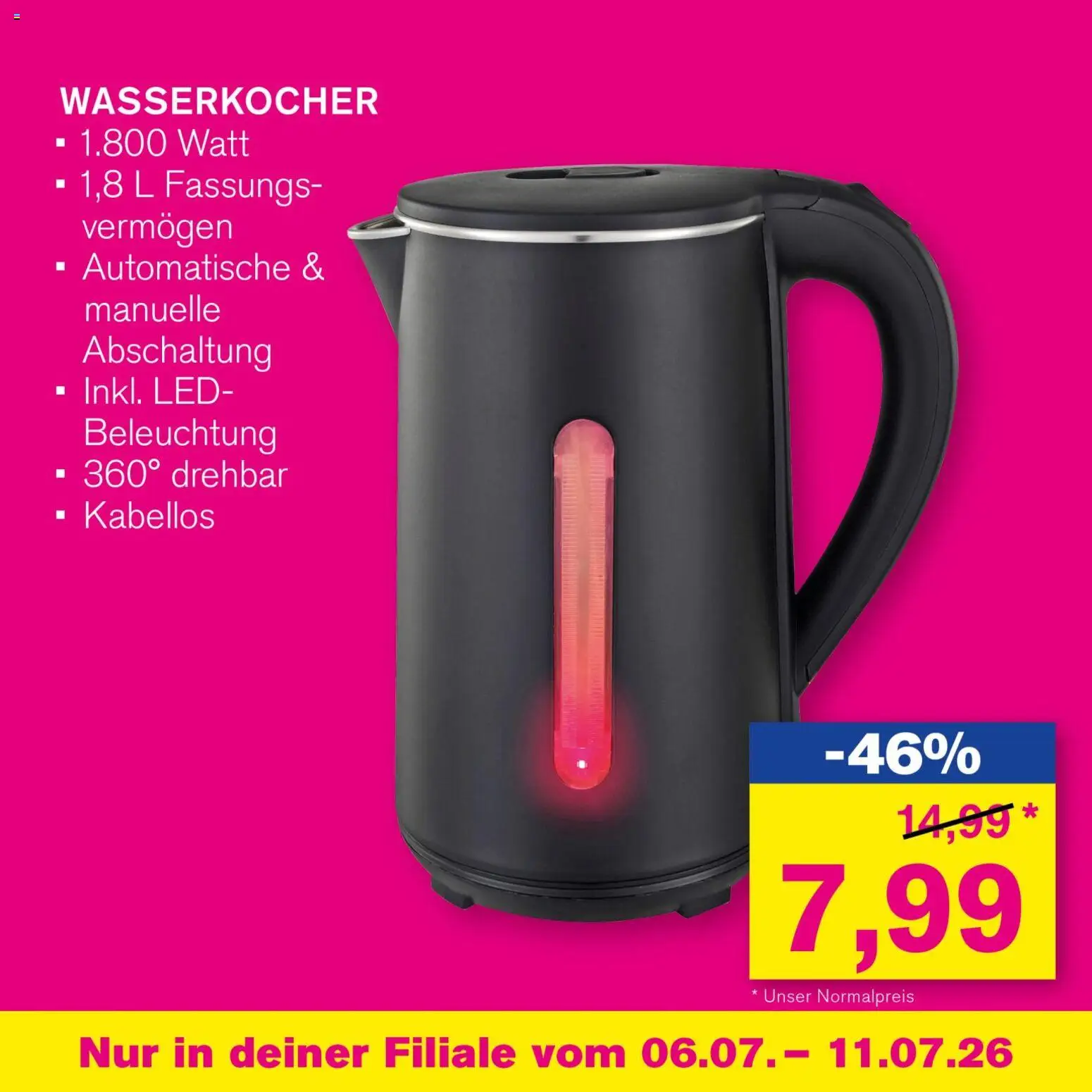 KODi Prospekt – gültig ab 06.07.2026 | Seite: 1 | Produkte: Wasserkocher