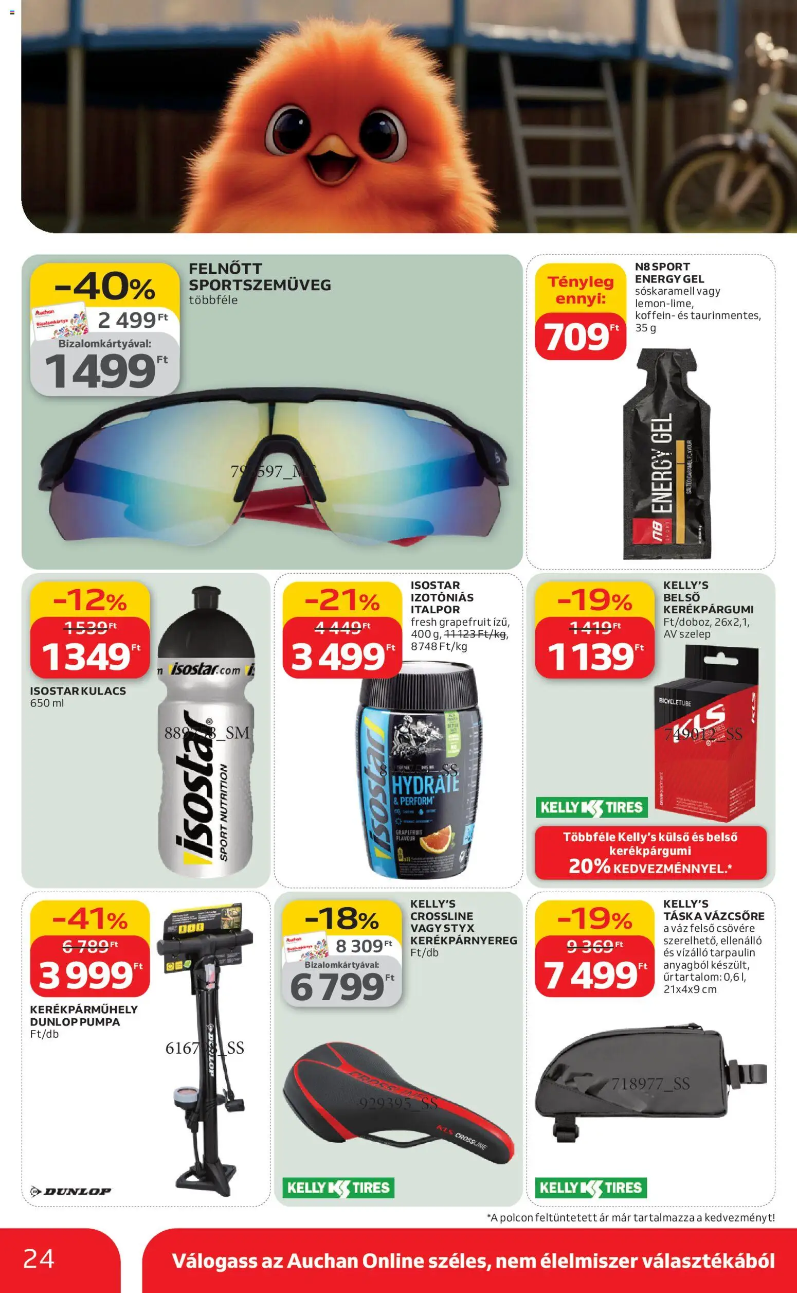 Auchan akciós ujság - amely érvényes a következő dátumtól: 2026.03.05. | Oldal: 24 | Termékek: Táska, Kulacs, Italpor, Gél