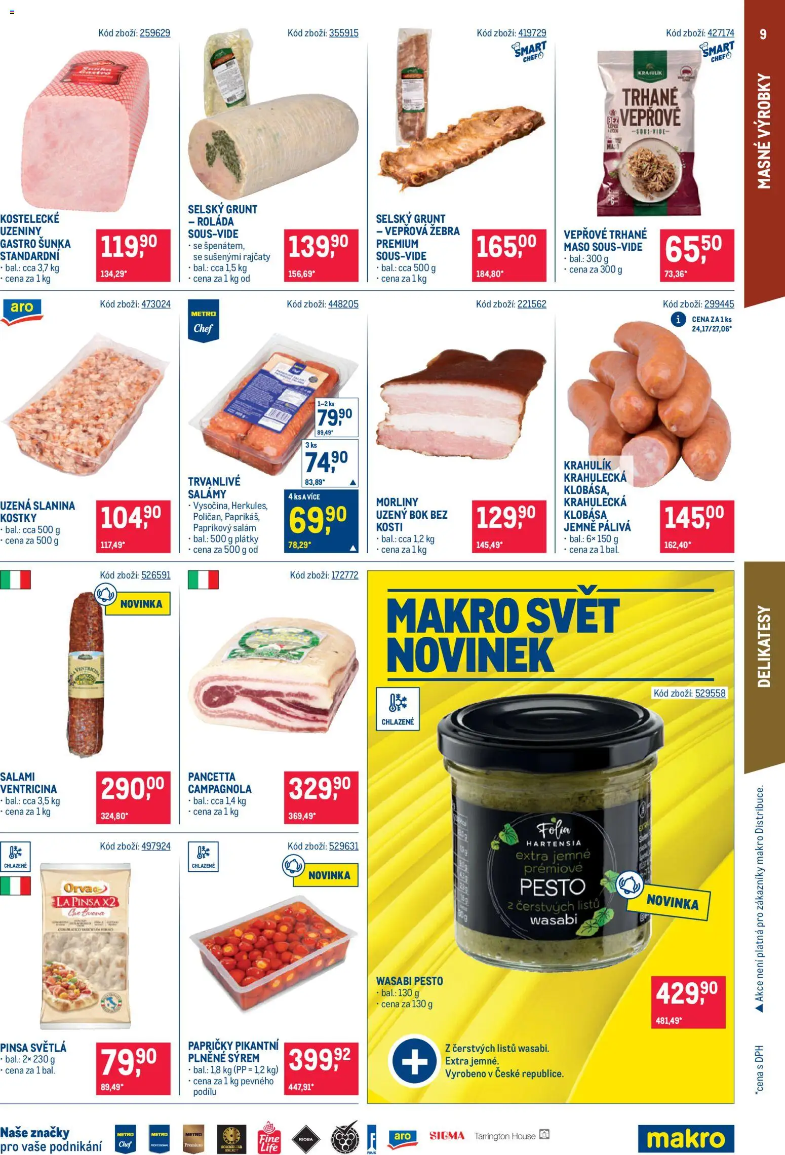 Makro leták - Gastronomie od 17.06.2026 | Strana: 9 | Produkty: Wasabi, Maso, Kostky, Slanina