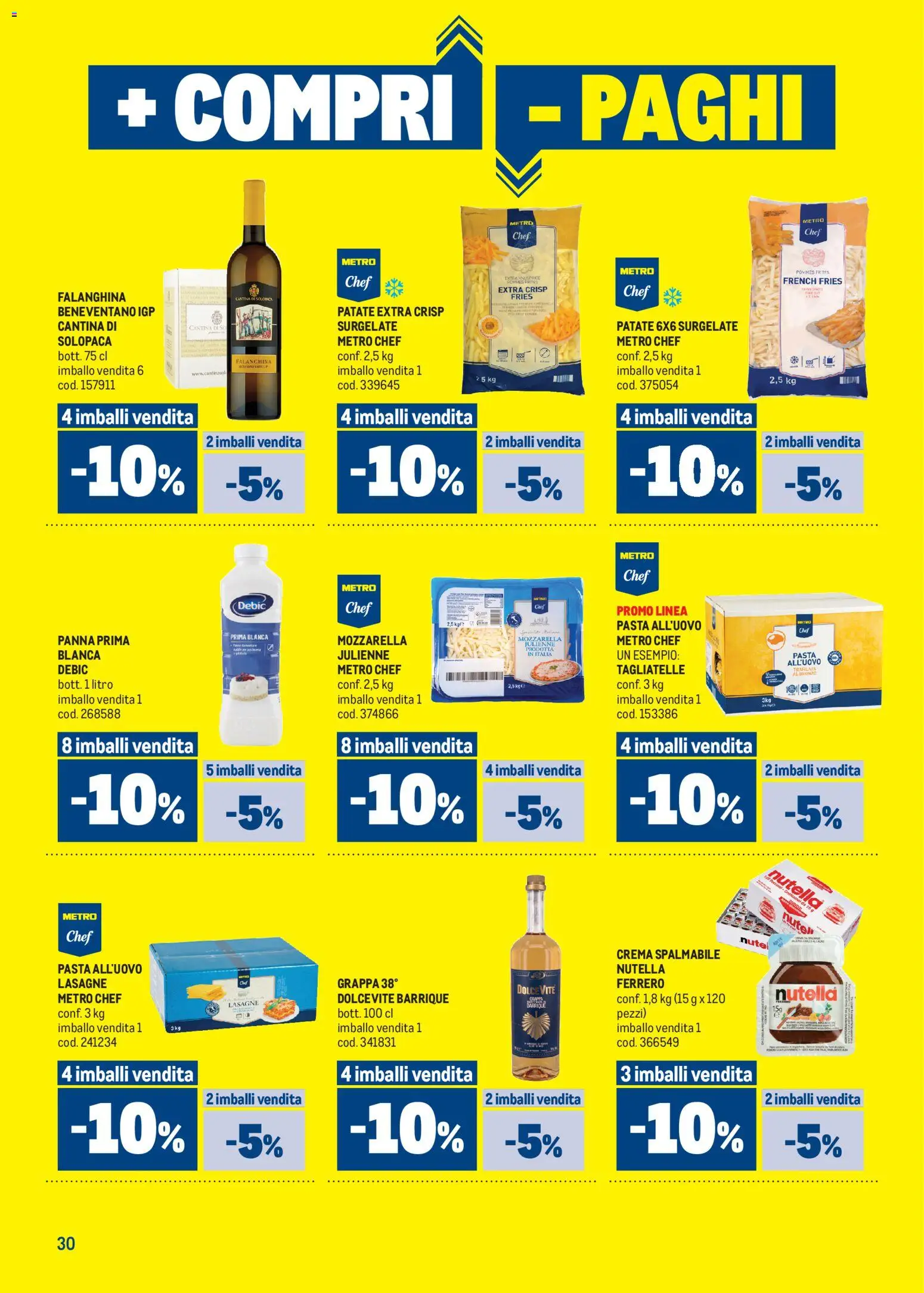 Volantino Metro del 05.03.2026 | Pagina: 30 | Prodotti: Crema, Panna, Pasta, Nutella