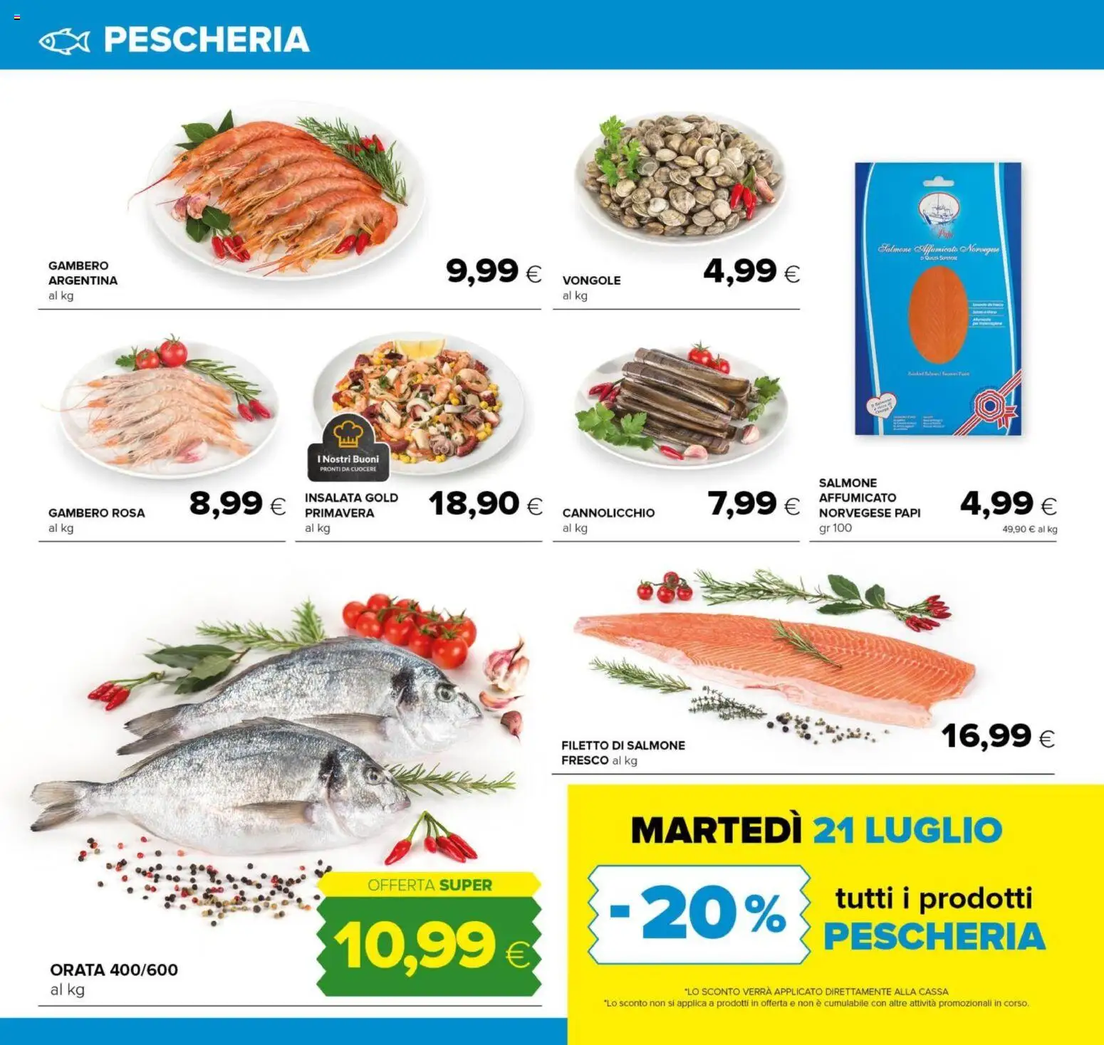 Volantino Oasi del 16/07/2026 | Pagina: 8 | Prodotti: Salmone, Insalata, Salmone fresco, Orata