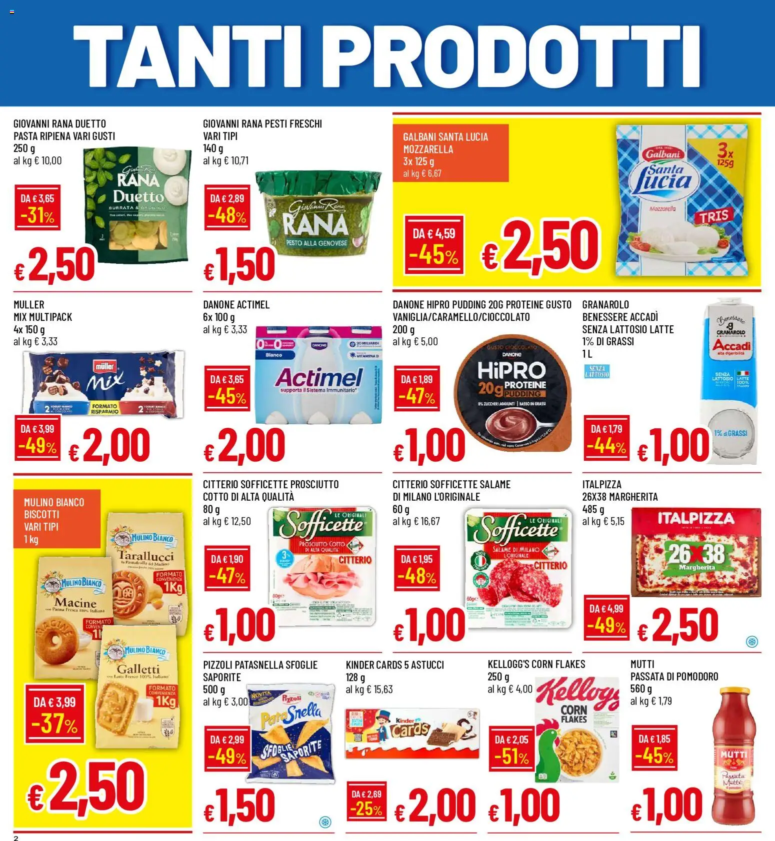 Volantino Galassia del 25/06/2026 | Pagina: 2 | Prodotti: Cioccolato, Panna, Mozzarella, Pomodoro