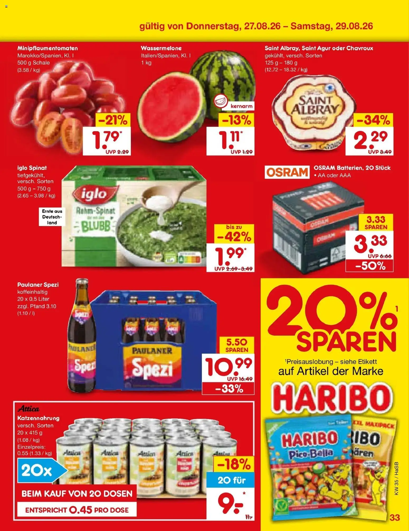 Netto Marken-Discount Prospekt Unna (ab 24.08.2026) » Angebote | Seite: 47 | Produkte: Haribo, Iglo, Wassermelone, Paulaner