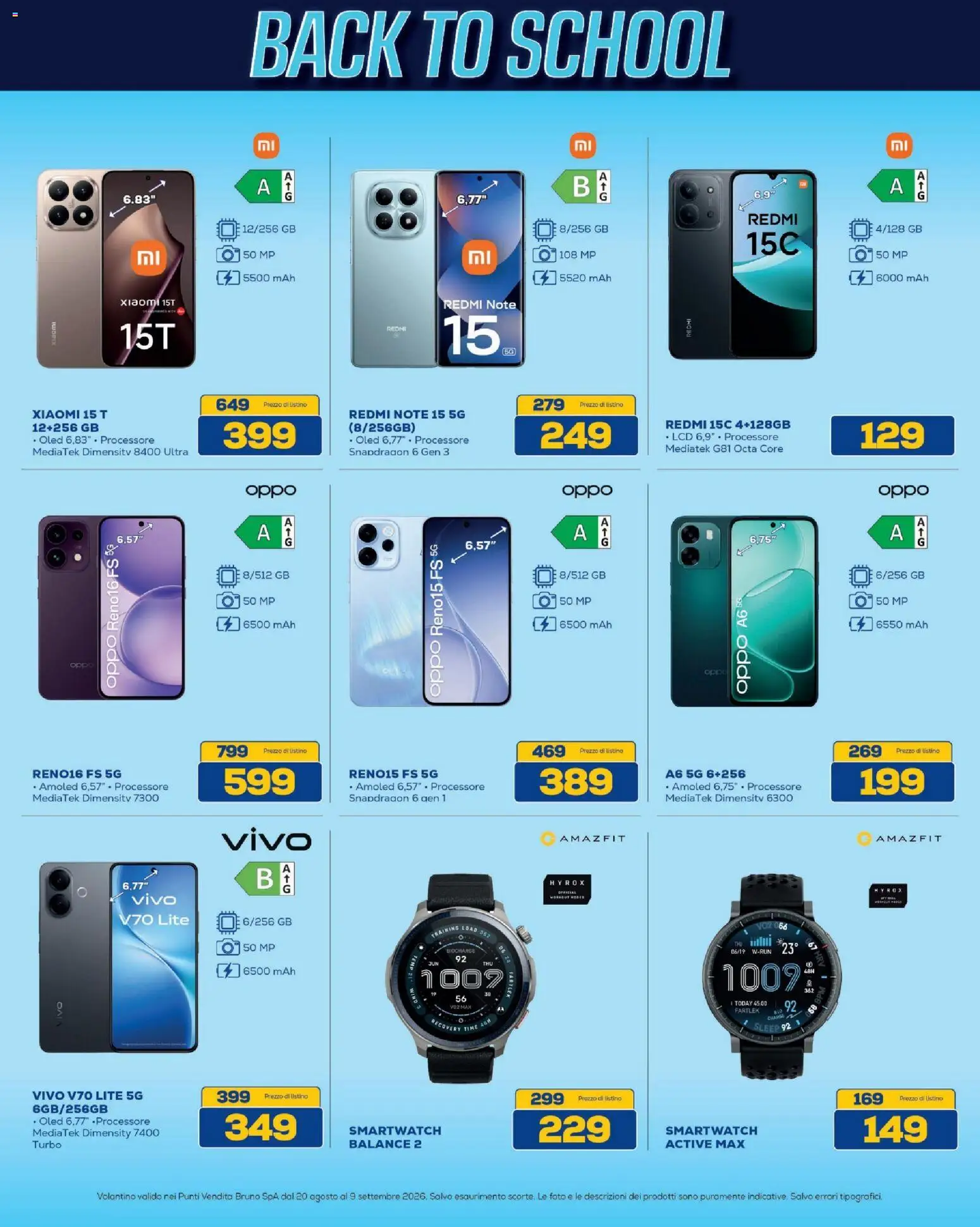 Volantino BRUNO del 20/08/2026 | Pagina: 15 | Prodotti: Xiaomi, Tè, Smartwatch