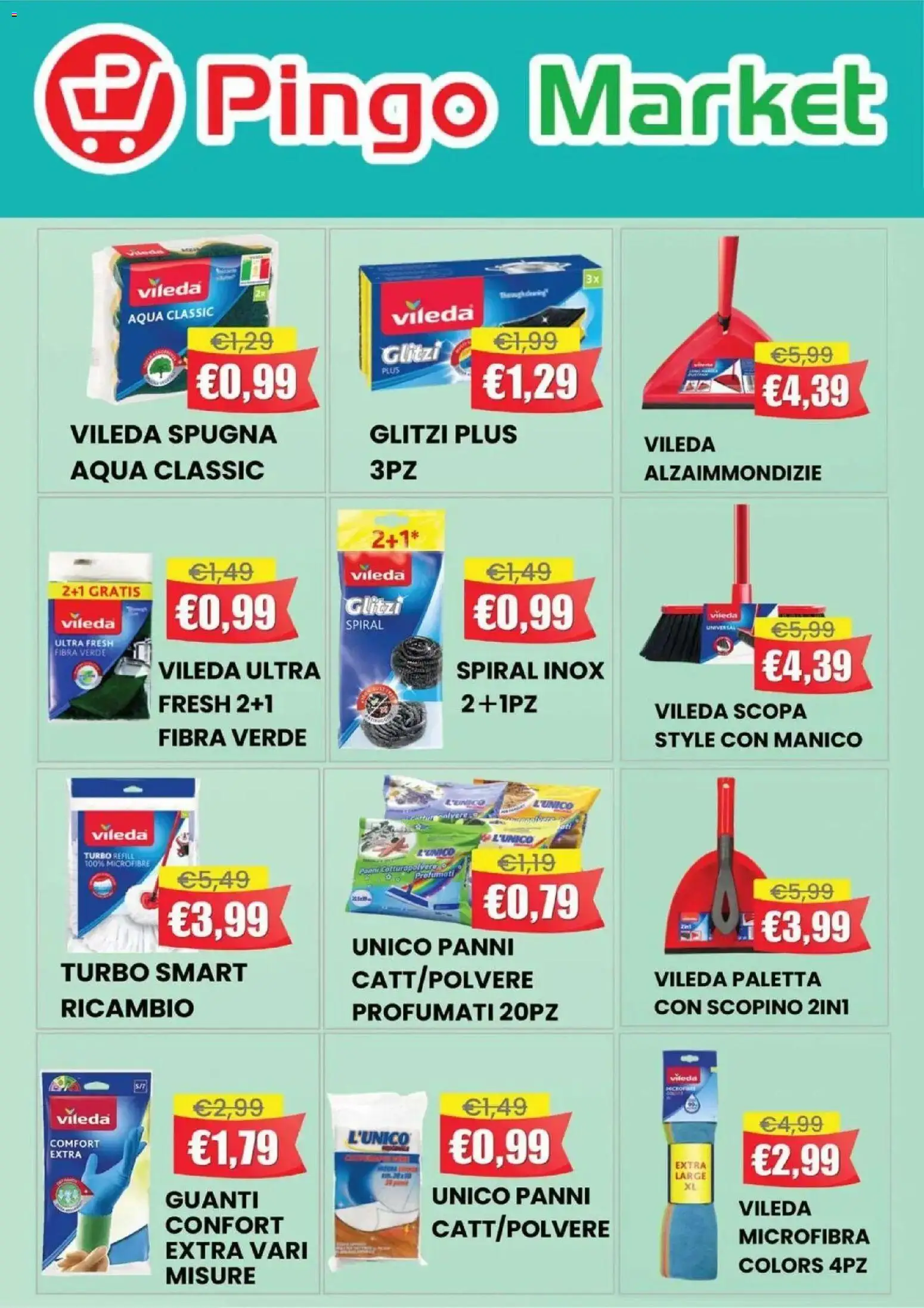 Volantino Offerte del 21.04.2026 | Pagina: 10 | Prodotti: Spugna, Paletta, Guanti, Scopa