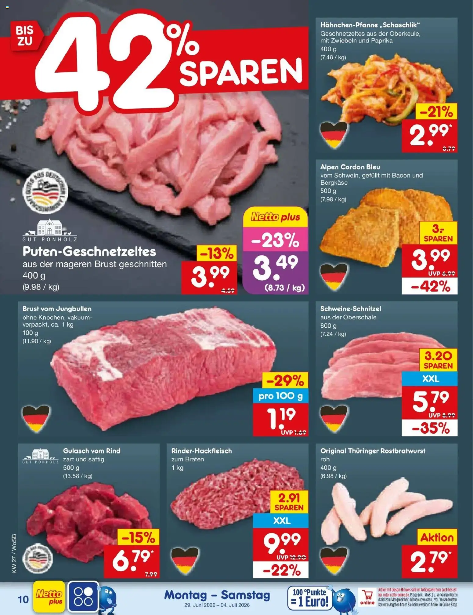 Netto Marken-Discount Prospekt Mannheim – gültig ab 28.06.2026 | Seite: 14 | Produkte: Zwiebeln, Paprika, Gulasch