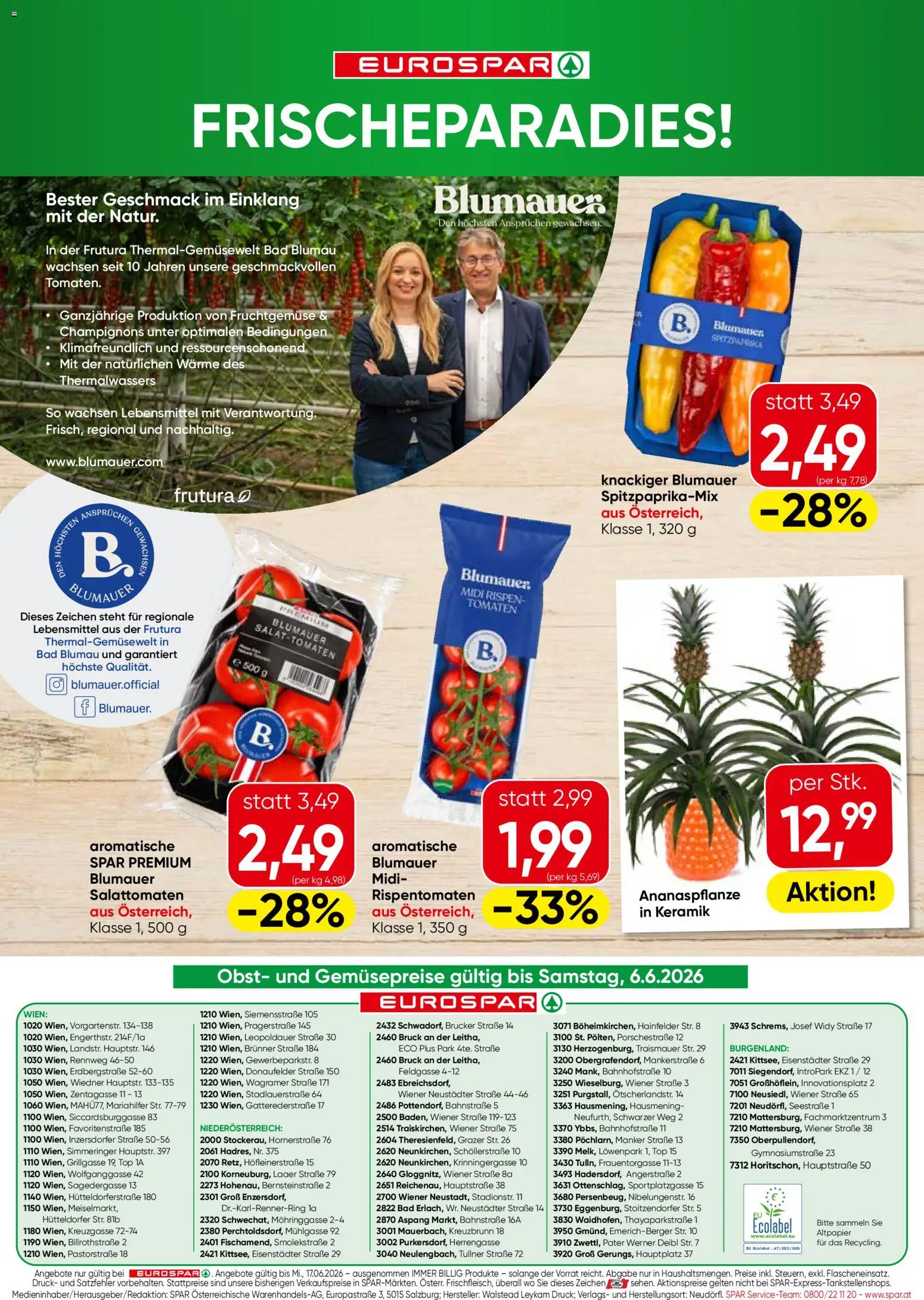Eurospar Flugblatt gültig ab 03.06.2026 | Seite: 16 | Produkte: Obst, Libacomb, Bad, Tomaten