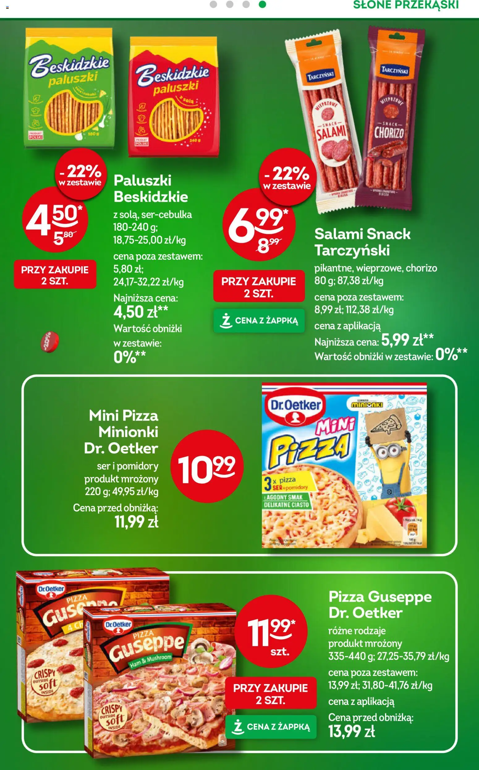 Żabka gazetka od 29.07.2026 | Strona: 33 | Produkty: Pizza guseppe, Chorizo, Paluszki, Słone przekąski