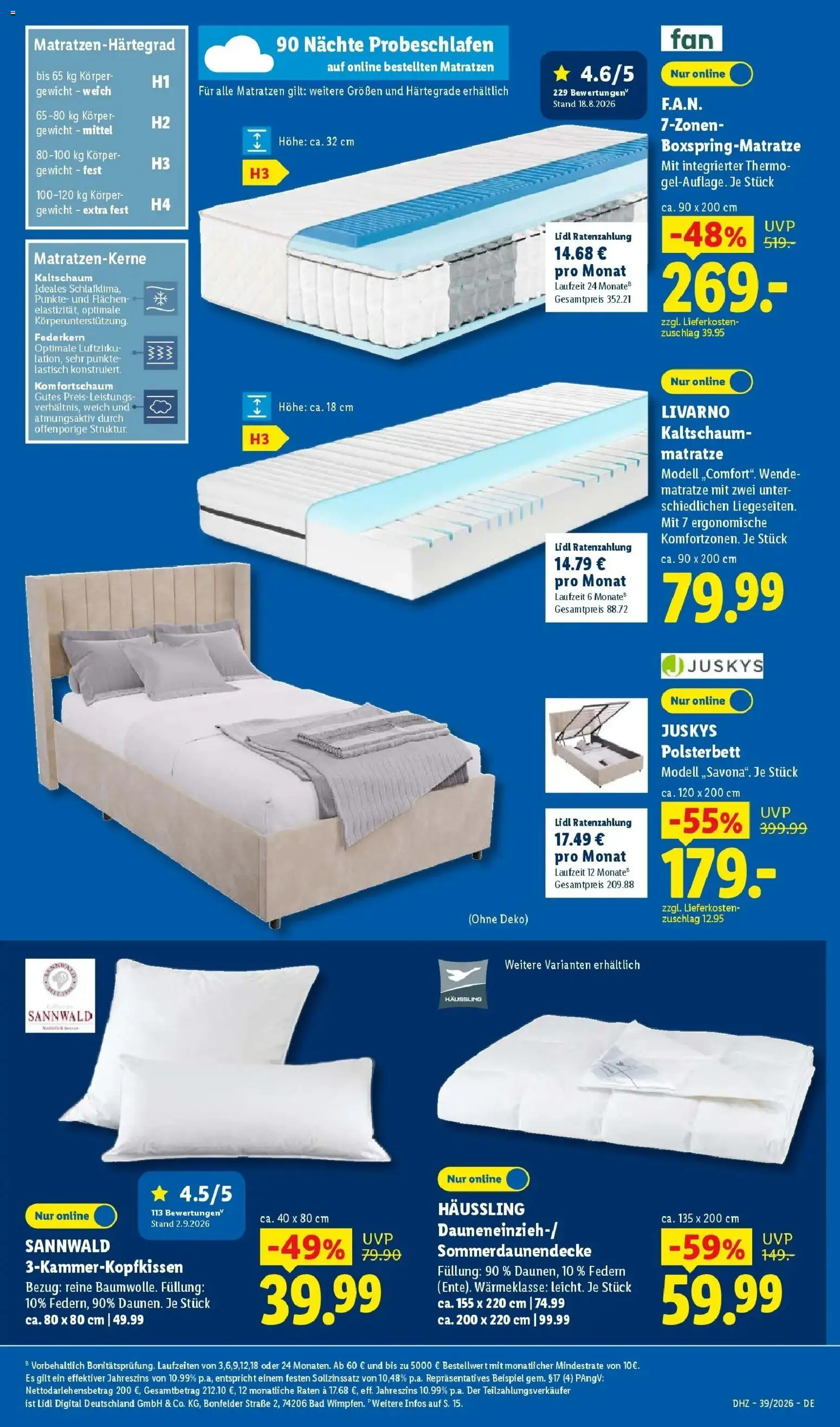 Lidl Prospekt Ehringshausen (ab 21.09.2026) zum Blättern » Angebote | Seite: 7 | Produkte: Gewicht, Matratze, Kaltschaum Matratze, Bad