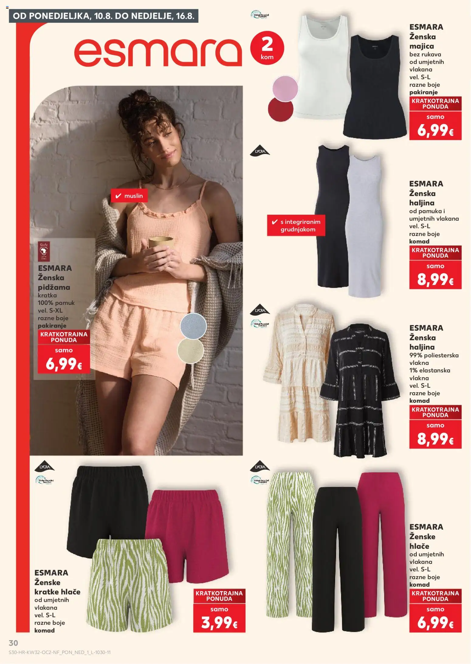 Kaufland katalog | vrijedi od 06.08.2026 | Stranica: 30 | Proizvodi: Hlače, Kratke hlače, Pidžama, Haljina