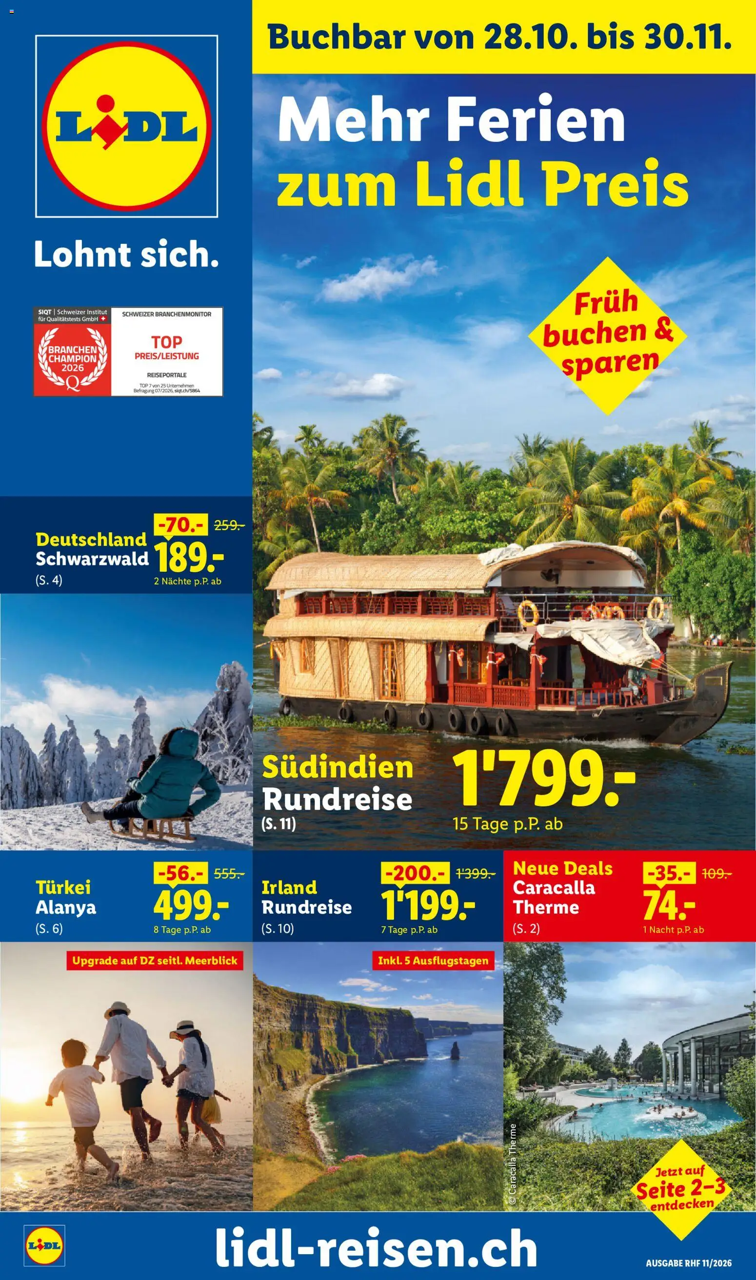 Lidl aktionen November Reise-Highlights – gültig ab 28.10.2026 | Seite: 1 | Produkte: Top