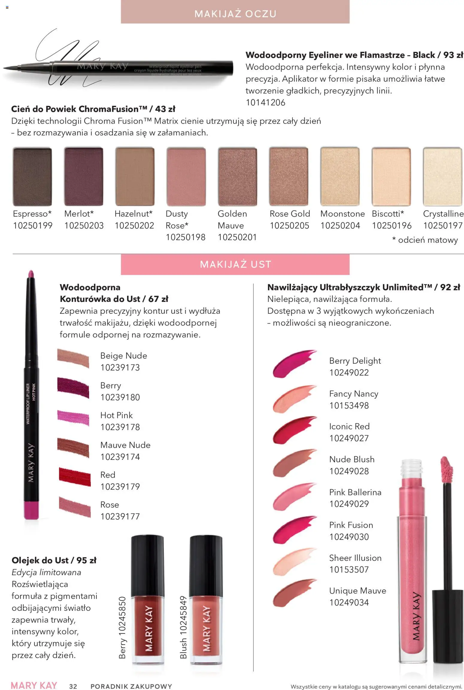 Mary Kay Katalog od 05.10.2026 | Strona: 32 | Produkty: Makijaż, Eyeliner, Konturówka