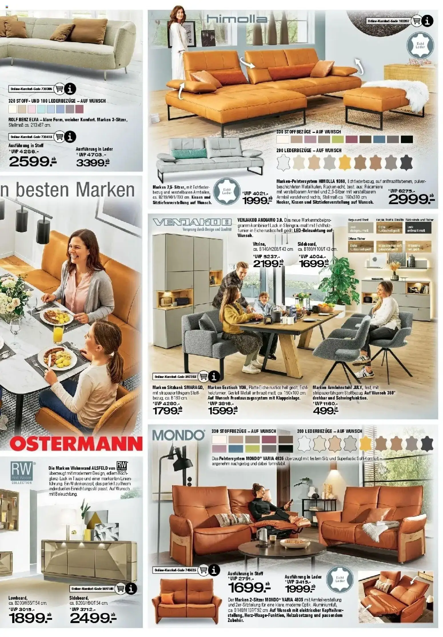 Ostermann - Möbel Ostermann: Neue Möbel wirken Wunder. (ab 19.09.2026) zum Blättern | Seite: 5 | Produkte: Wohnwand, Esstisch, Sitzbank, Kissen