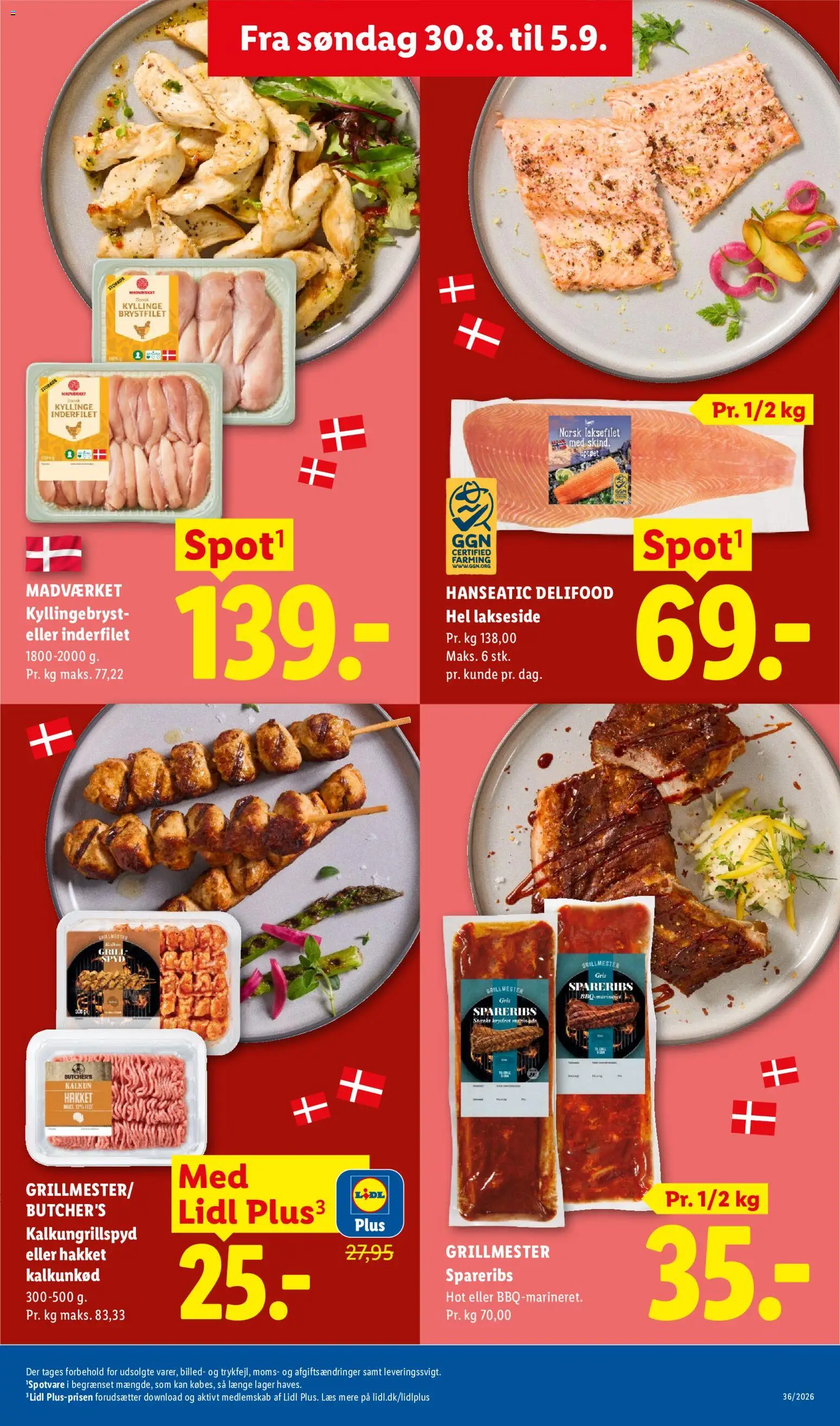 Lidl tilbudsavis – gyldig fra 30/08/2026 | Side: 7 | Produkter: Kalkunkød, Kalkun, Spareribs, Søm