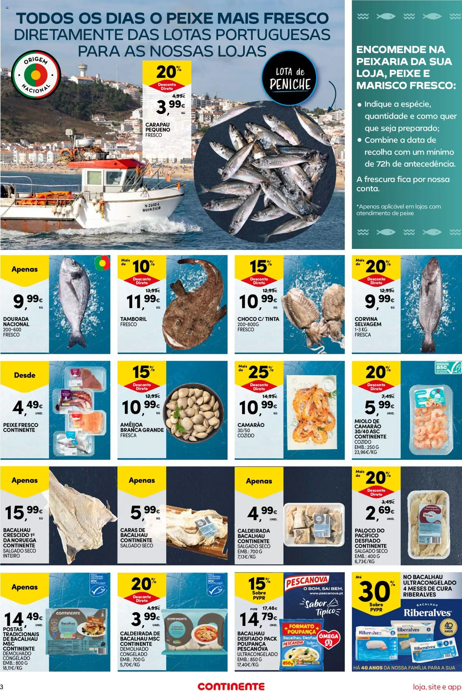Continente Semanal Continente Bom Dia │ válido de 05.05.2026 | Página: 3 | Produtos: Bacalhau, Tinta, Tamboril, Peixe