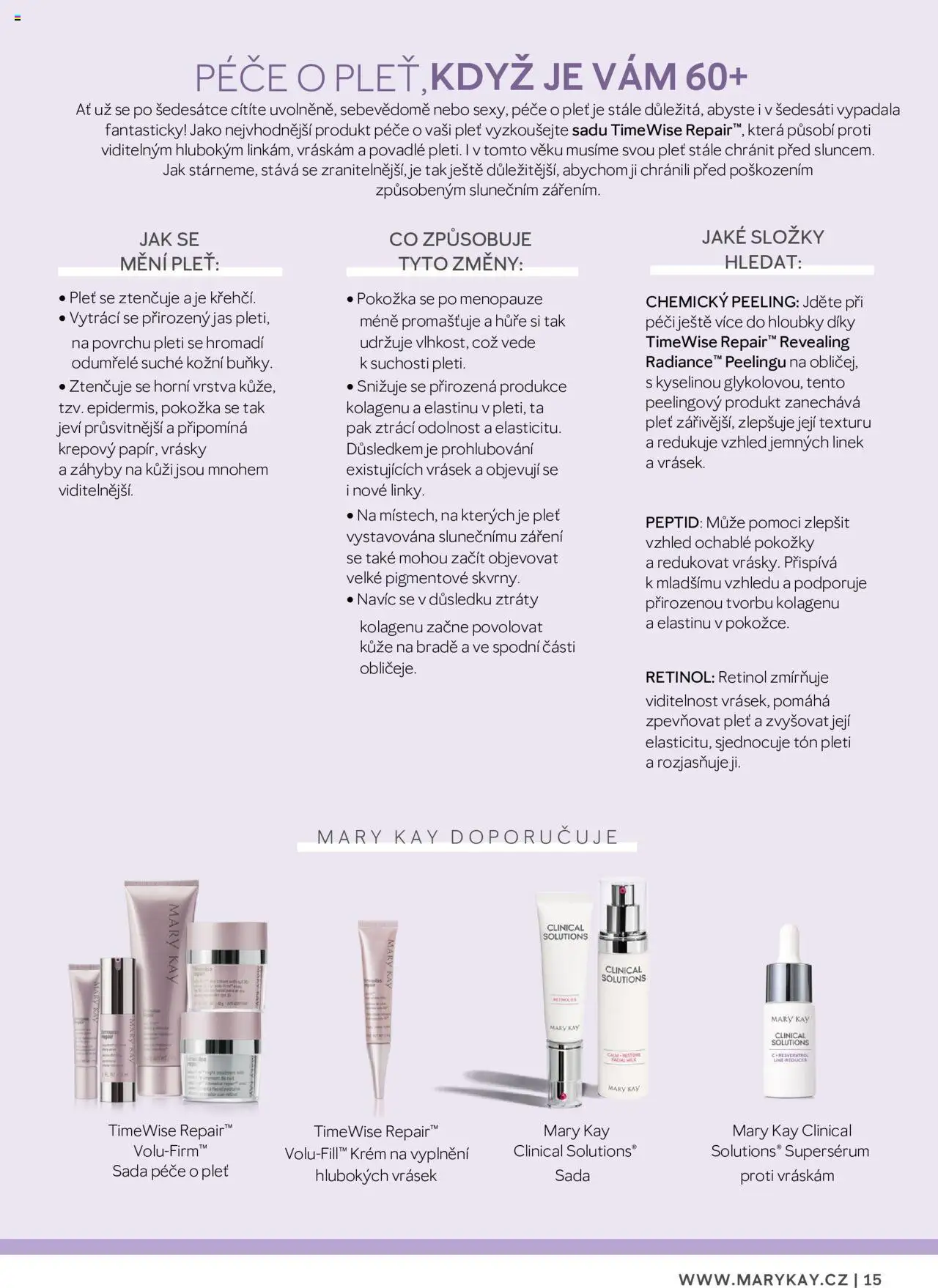 Mary Kay katalog - Průvodce péčí o pleť od 22.02.2025 | Strana: 15 | Produkty: Krém, Šťáva, Peeling