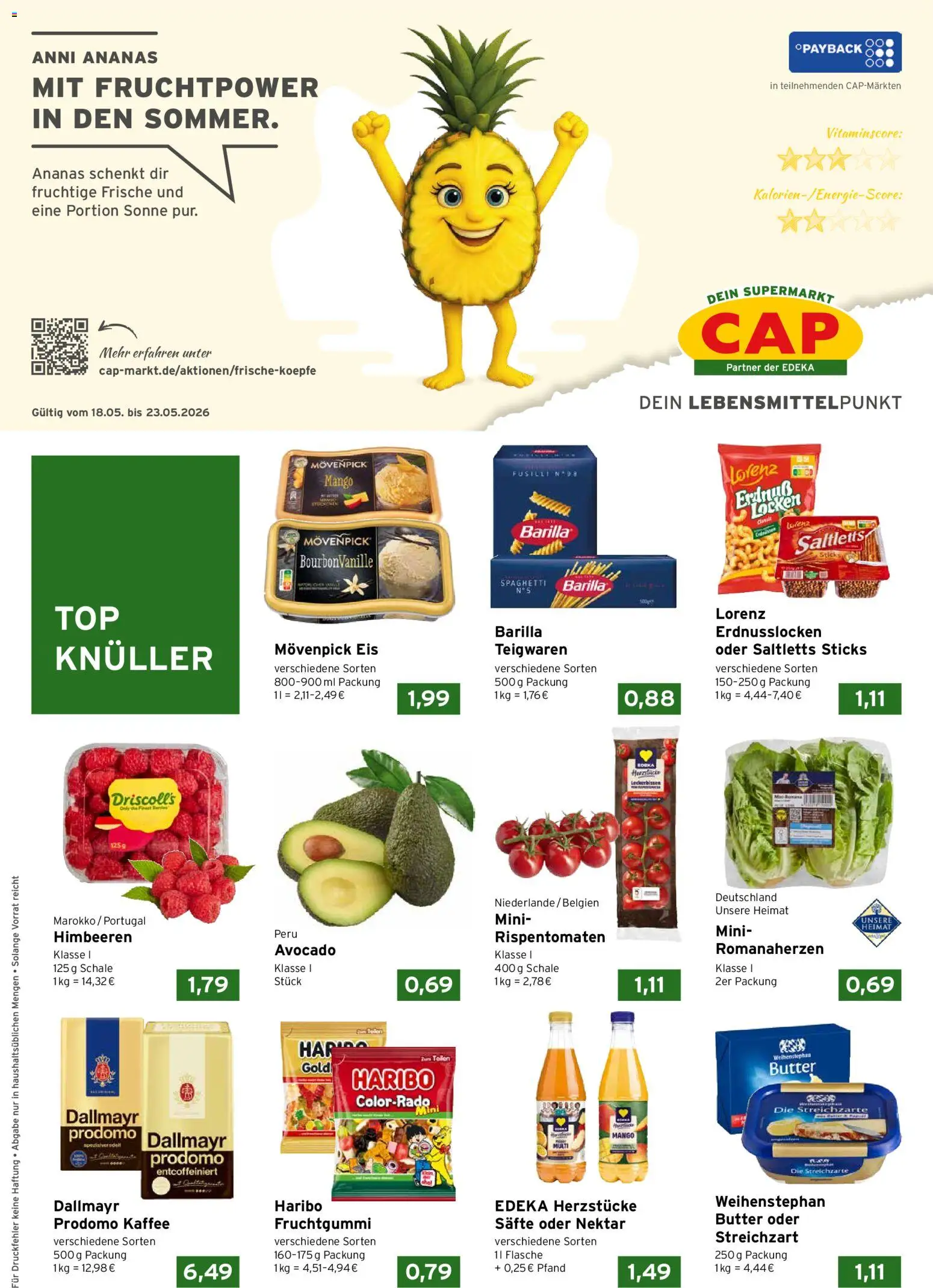 CAP Markt Prospekt – gültig ab 18.05.2026 | Seite: 1 | Produkte: Haribo, Butter, Barilla, Dallmayr