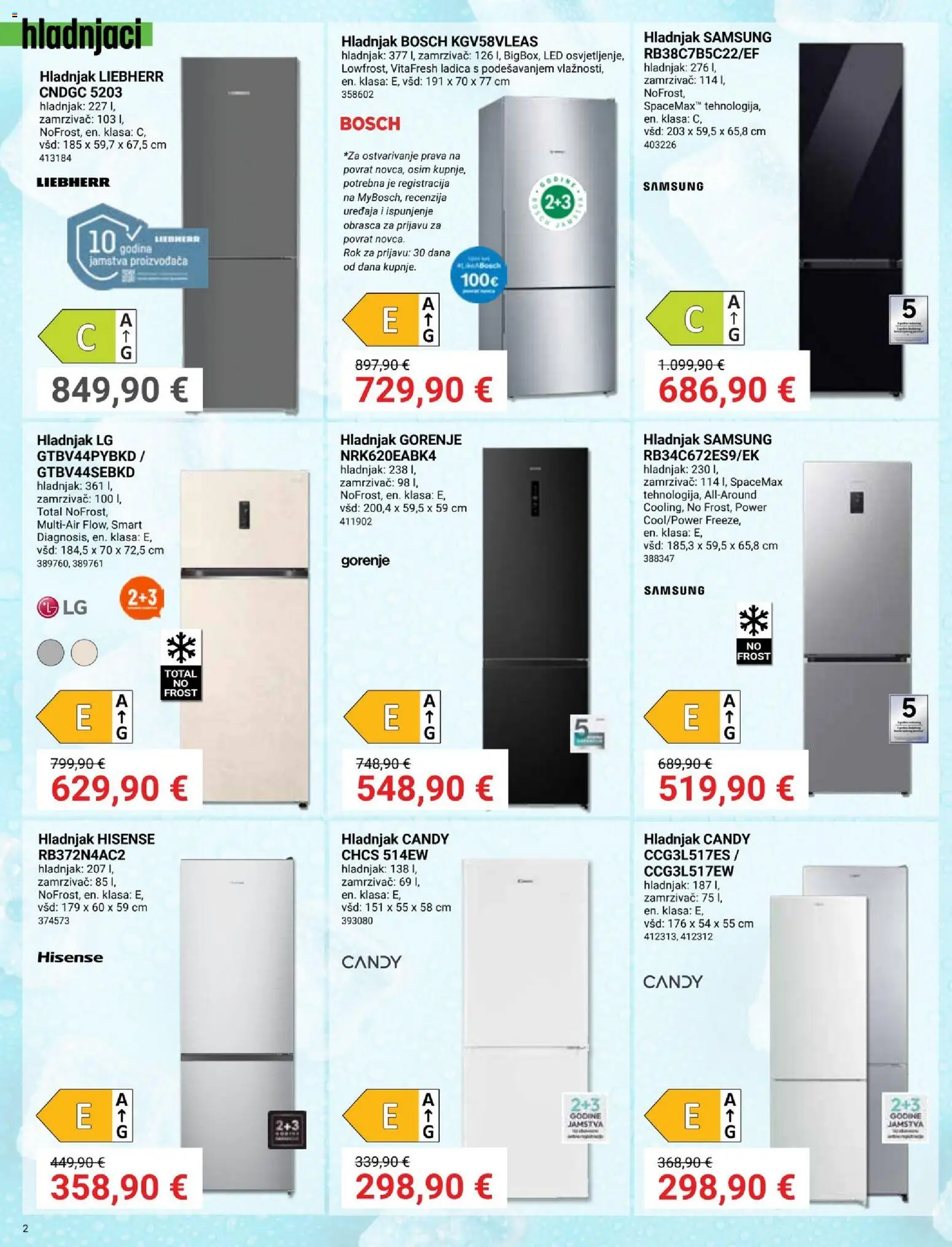 Pevex katalog | vrijedi od 23.07.2026 | Stranica: 2 | Proizvodi: Hladnjak, Zamrzivač