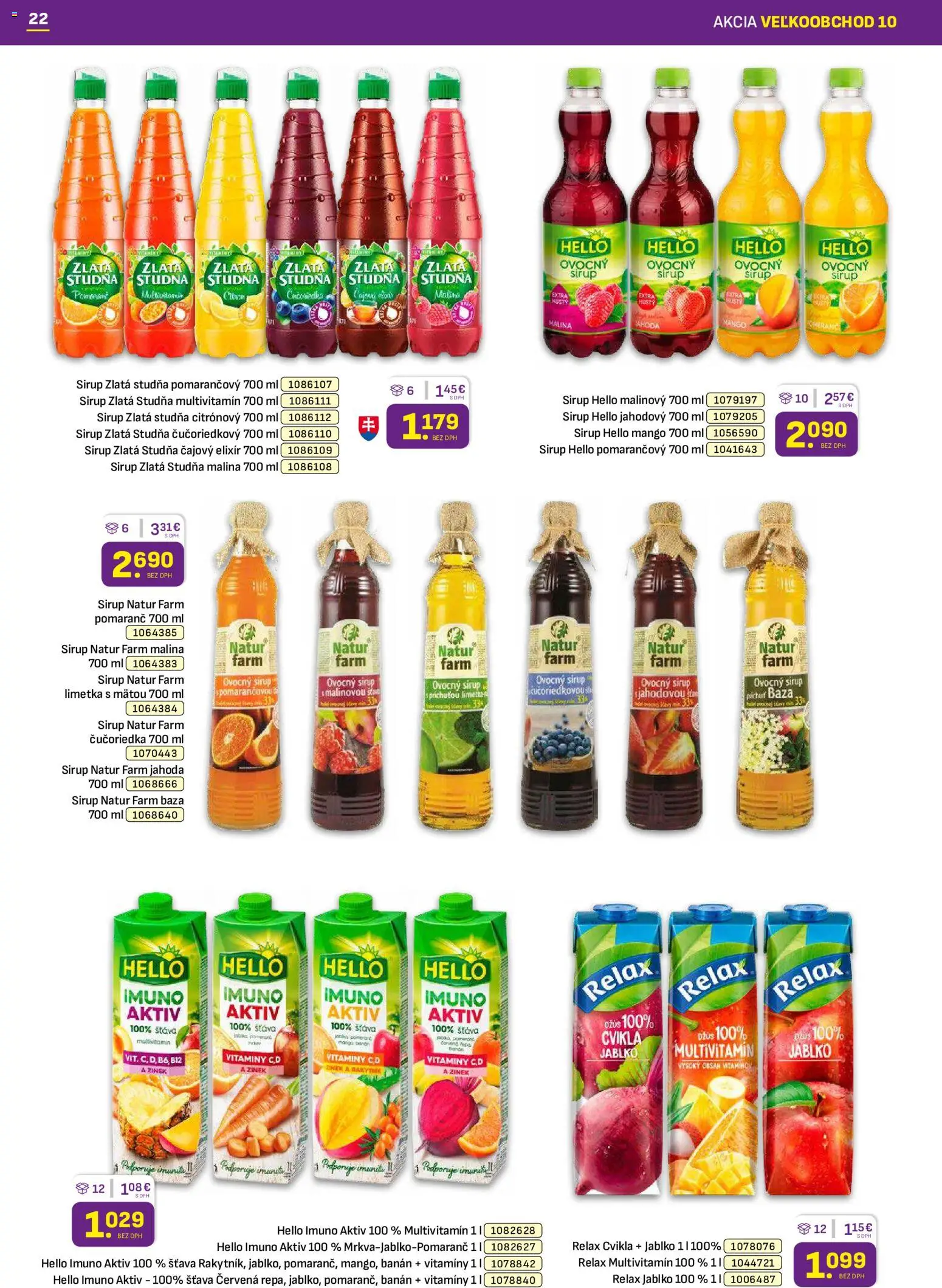 Nové Libex akcie – leták je platný od 18.05.2026 | Strana: 22 | Produkty: Limetka, Džús, Cvikla, Mango