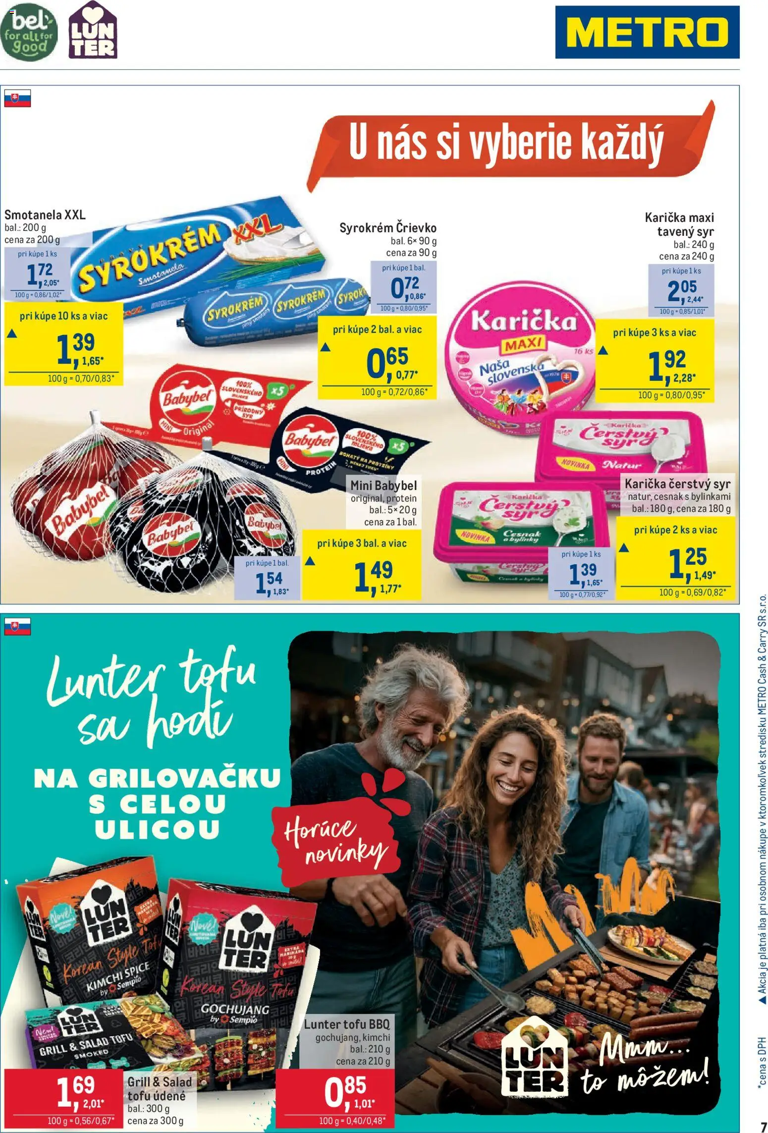 Nové Metro akcie – leták je platný od 20.05.2026 | Strana: 7 | Produkty: Syr, Tofu, Protein, Cesnak