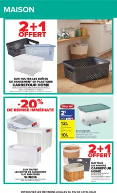 Carrefour - Prévisualisation de SUR TOUTES LES BOÎTES DE RANGEMENT CLIP AND STORE SUNDIS, Boîtes de rangement Clip and Store Sundis. Hors conditionnements promotionnels. Selon disponibilités en magasin. valide à partir de 17/08/2026 | Page: 71 | Produits: Store, Boîtes de rangement, Baskets