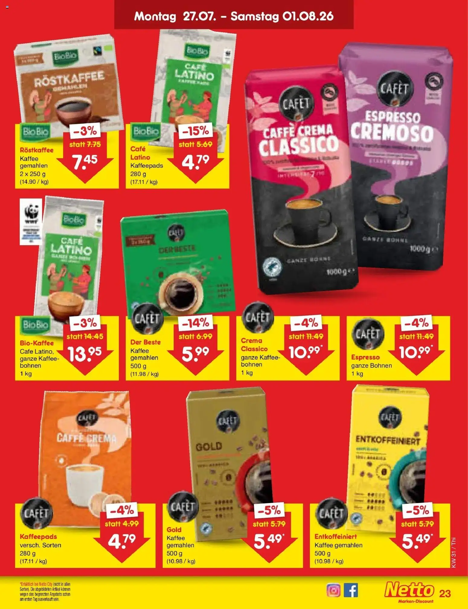 Netto Marken-Discount Prospekt Pirna – gültig ab 27.07.2026 | Seite: 35 | Produkte: Kaffeepads, Kaffee