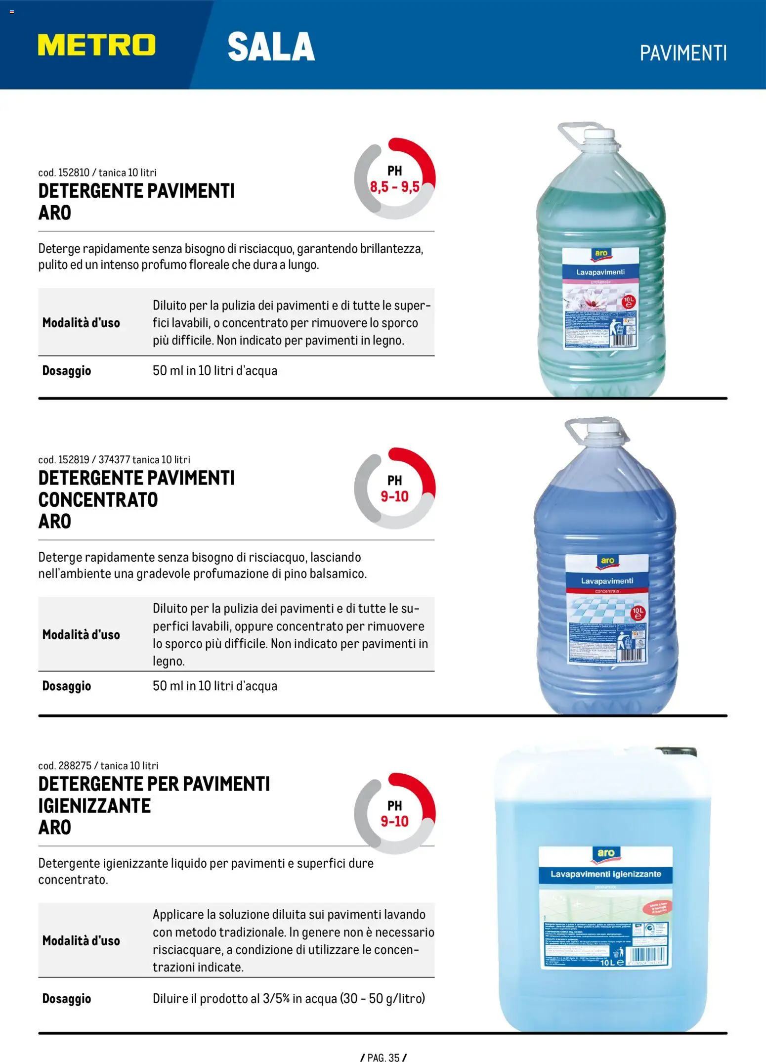 Volantino Metro del 04.06.2026 | Pagina: 35 | Prodotti: Detergente, Acqua, Tanica, Profumo