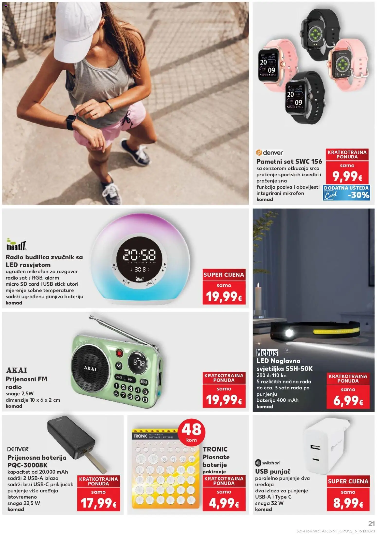 Kaufland katalog | vrijedi od 26.08.2026 | Stranica: 21 | Proizvodi: Smartwatch, Svjetiljka, Baterije, Mikrofon