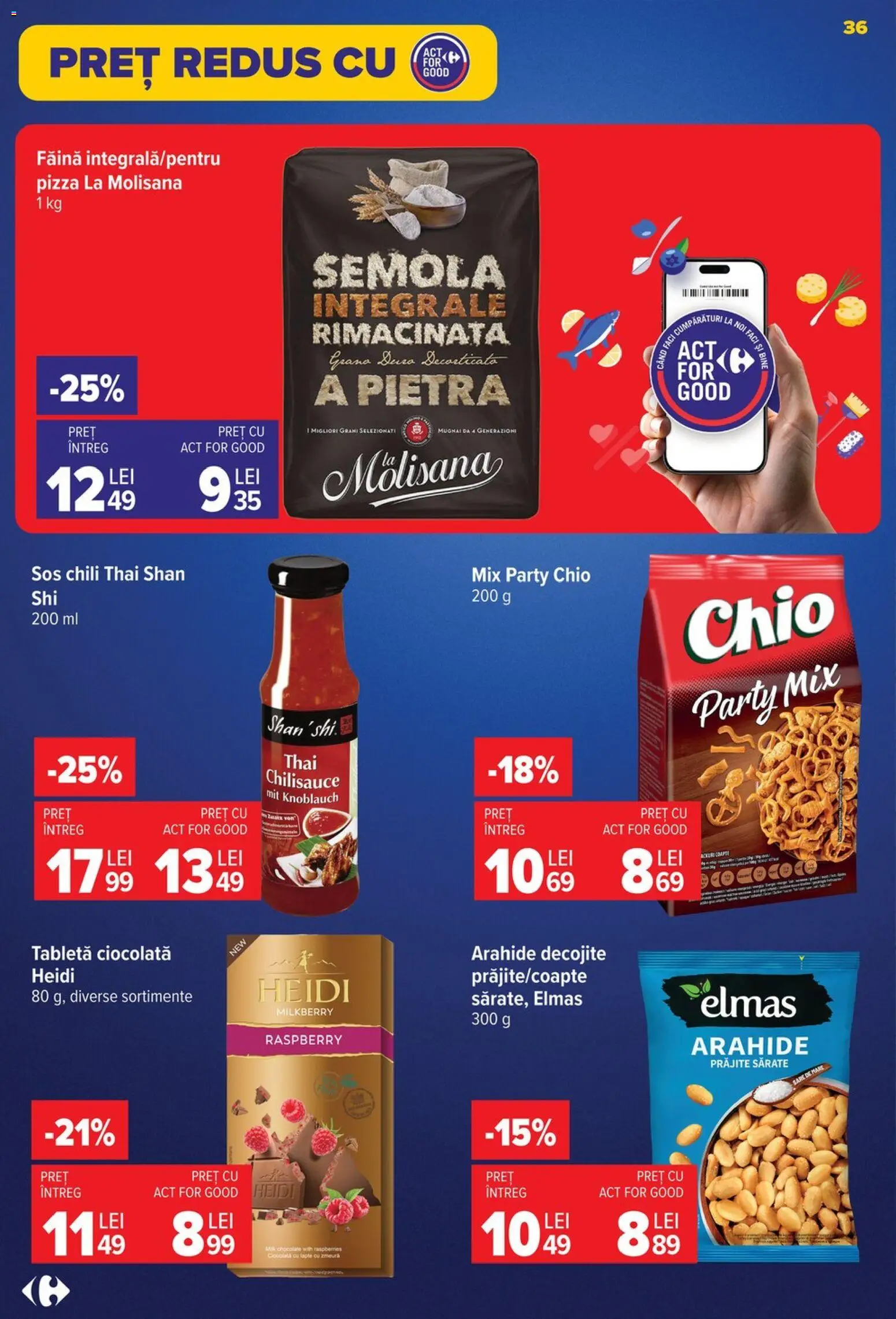 Noul catalog Carrefour – valabil de la 17.06.2026 | Pagină: 35 | Produse: Zmeură, Arahide, Făină, Sos