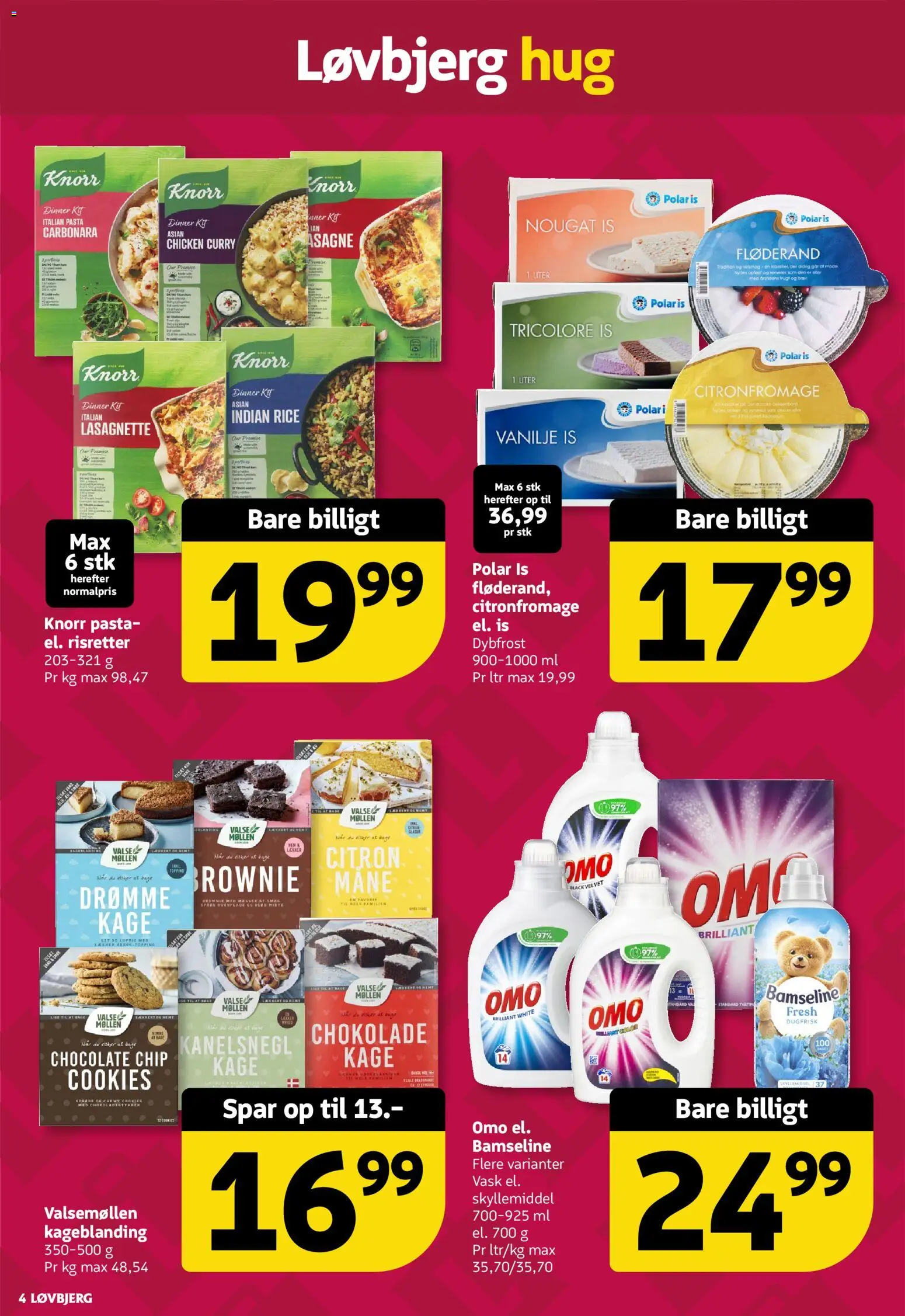 Løvbjerg tilbudsavis – gyldig fra 16/10/2026 | Side: 4 | Produkter: Skyllemiddel, Pasta, Cookies, Nougat