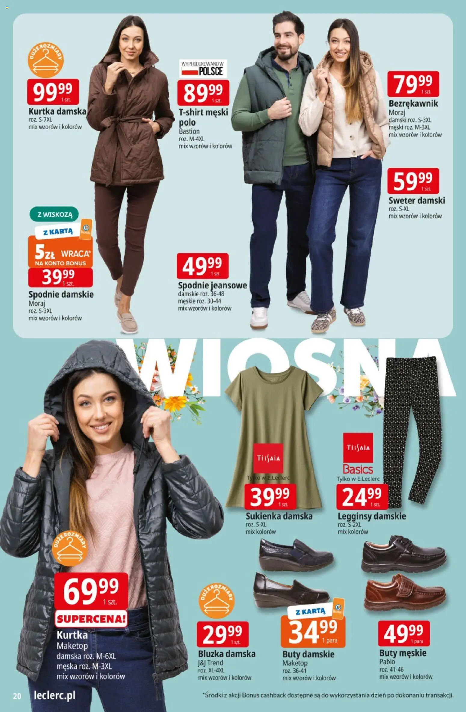 E.Leclerc gazetka od 10.03.2026 | Strona: 20 | Produkty: Kurtka, Spodnie, Legginsy, Buty męskie