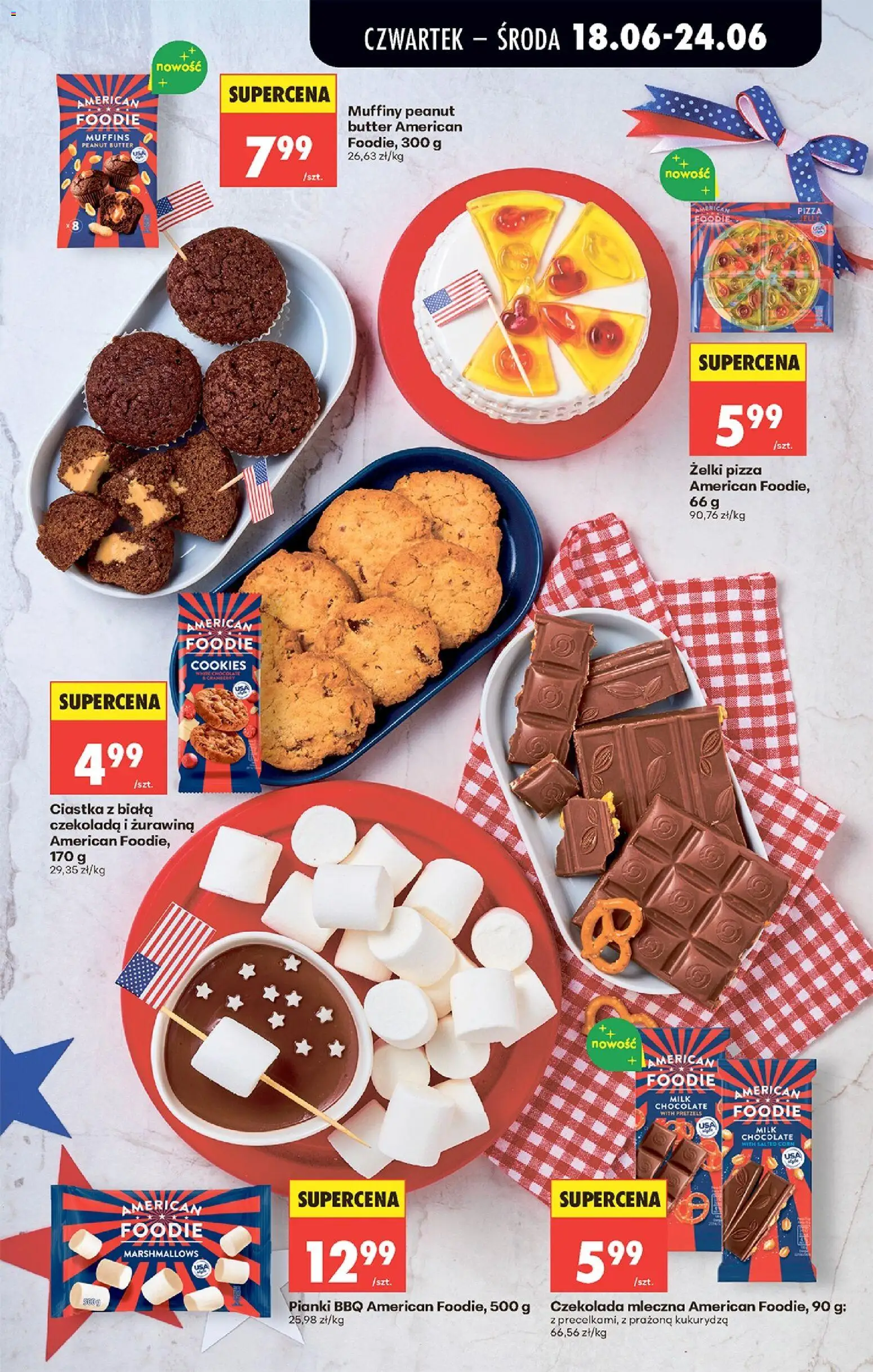 Biedronka gazetka od czwartku od 18.06.2026 | Strona: 55 | Produkty: Kukurydza, Czekolada, Pizza, Ciastka