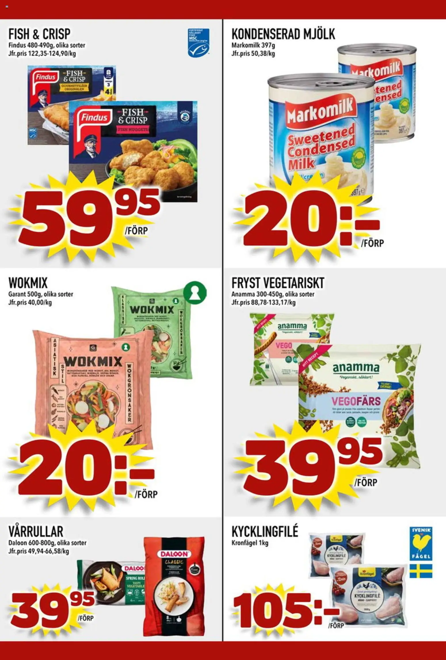 Din Mat reklamblad aktuell från 11.05.2026 | Sida: 6 | Produkter: Kycklingfile, Vegofärs, Mjölk