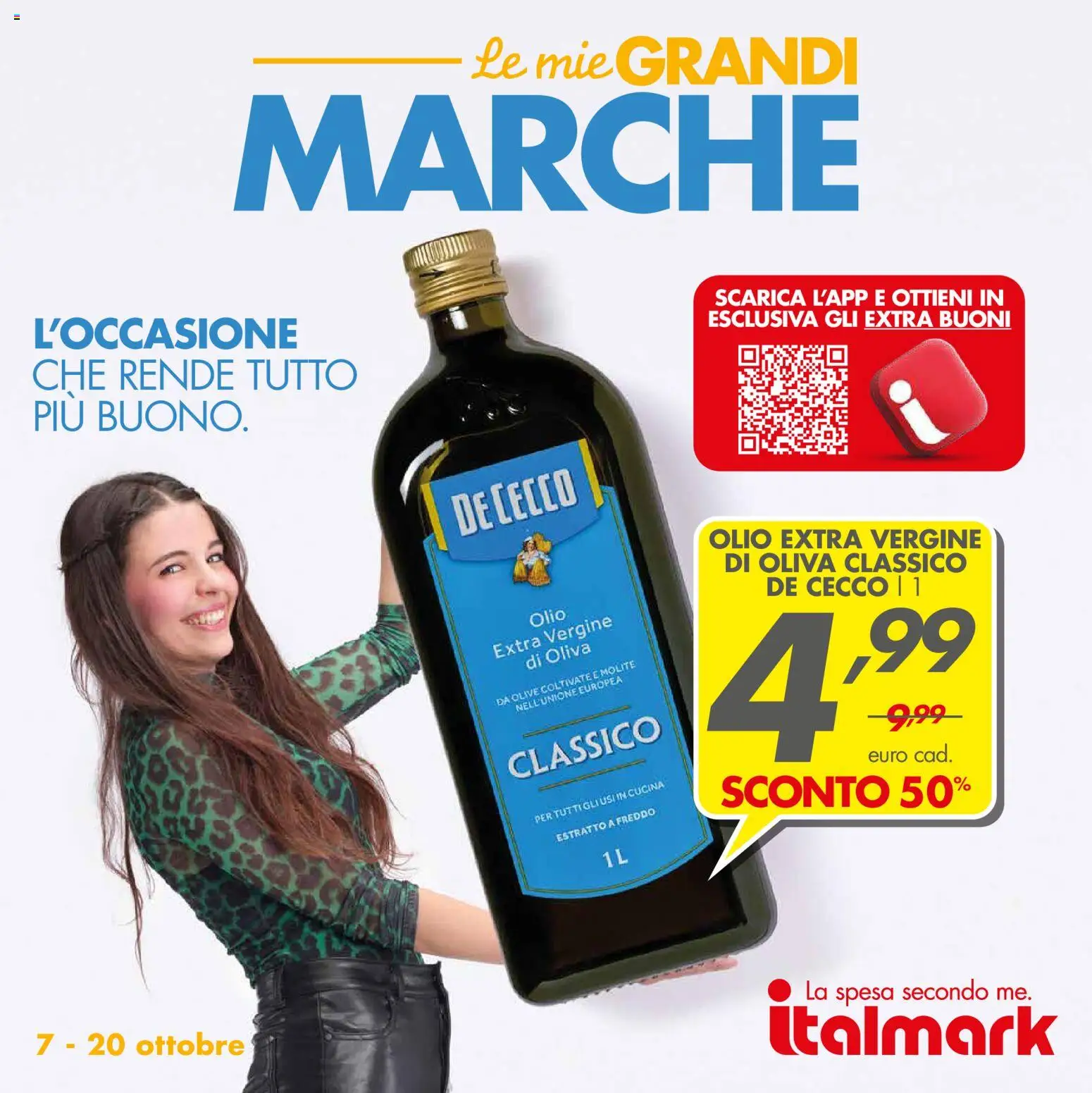 Volantino Italmark del 07/10/2026 | Pagina: 1 | Prodotti: De Cecco, Olio, Olive, Olio extra vergine
