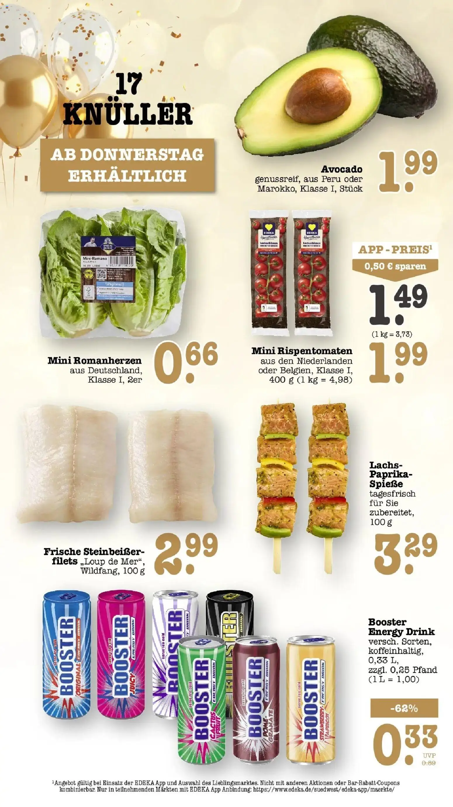 E center Prospekt Achern (ab 05.10.2026) zum Blättern | Seite: 84 | Produkte: Energy, Spieße, Avocado, Lachs