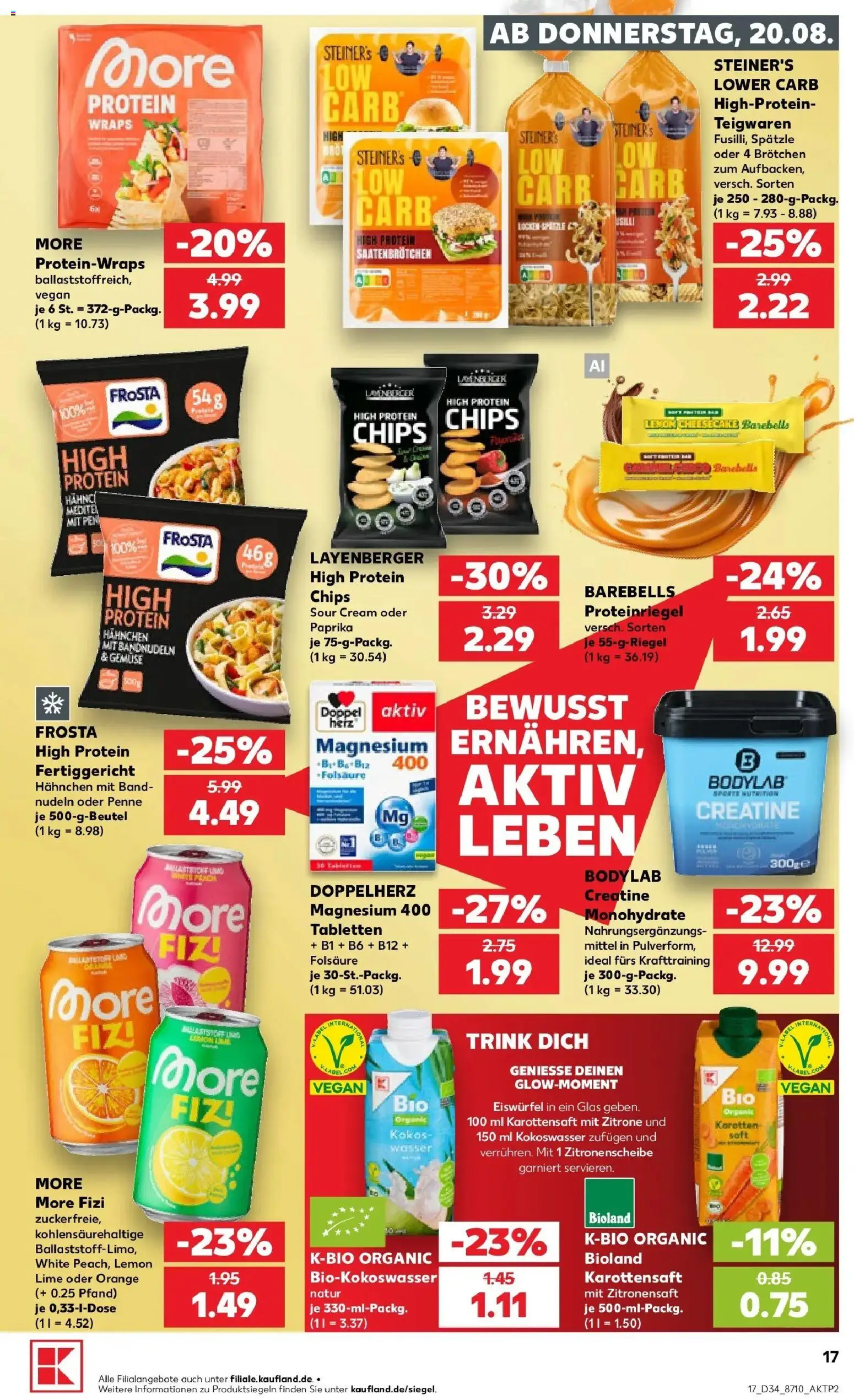 Prospekt Kaufland ab 20.08.2026 » Angebote Online zum Blättern | Seite: 17 | Produkte: Frosta, Wasser, Zitrone, Chips