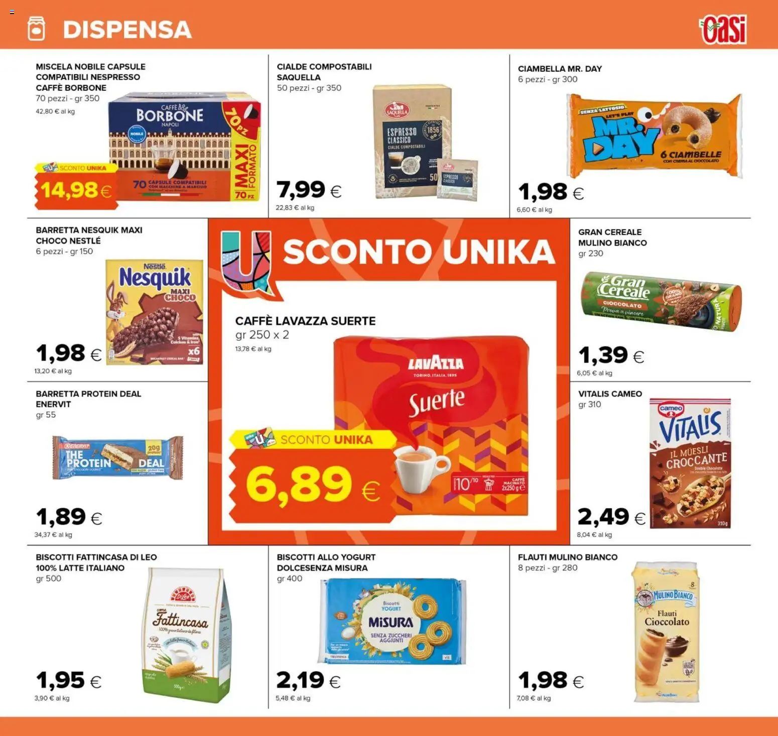 Volantino Oasi del 21/08/2026 | Pagina: 25 | Prodotti: Muesli, Ciambella, Latte, Borbone