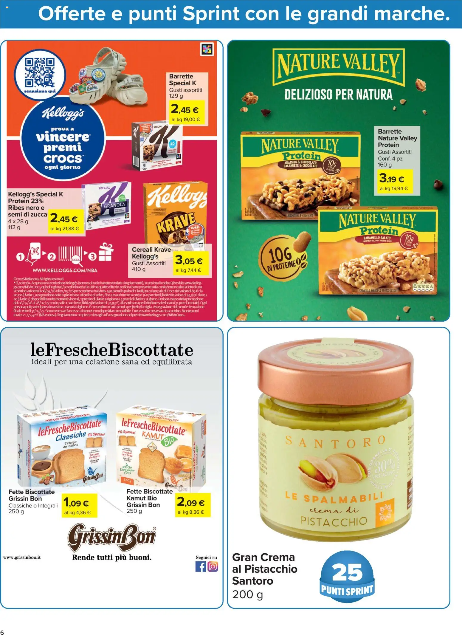 Volantino Carrefour del 05.06.2026 | Pagina: 6 | Prodotti: Crema, Olio, Fette biscottate, Semi di zucca