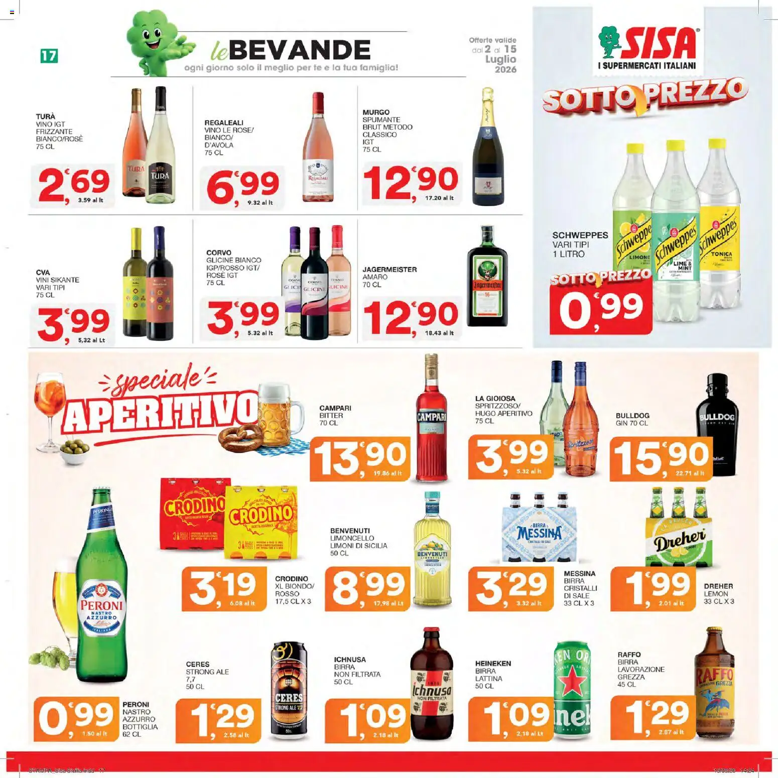Volantino SISA del 02/07/2026 | Pagina: 17 | Prodotti: Tè, Vino, Limoncello, Aperitivo